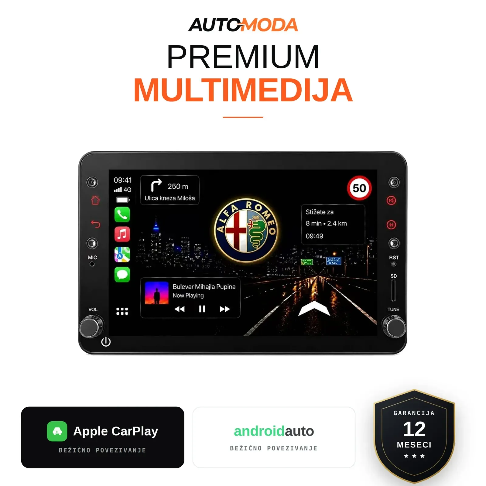 Alfa Romeo 159 / Brera / Spider multimedija 8"