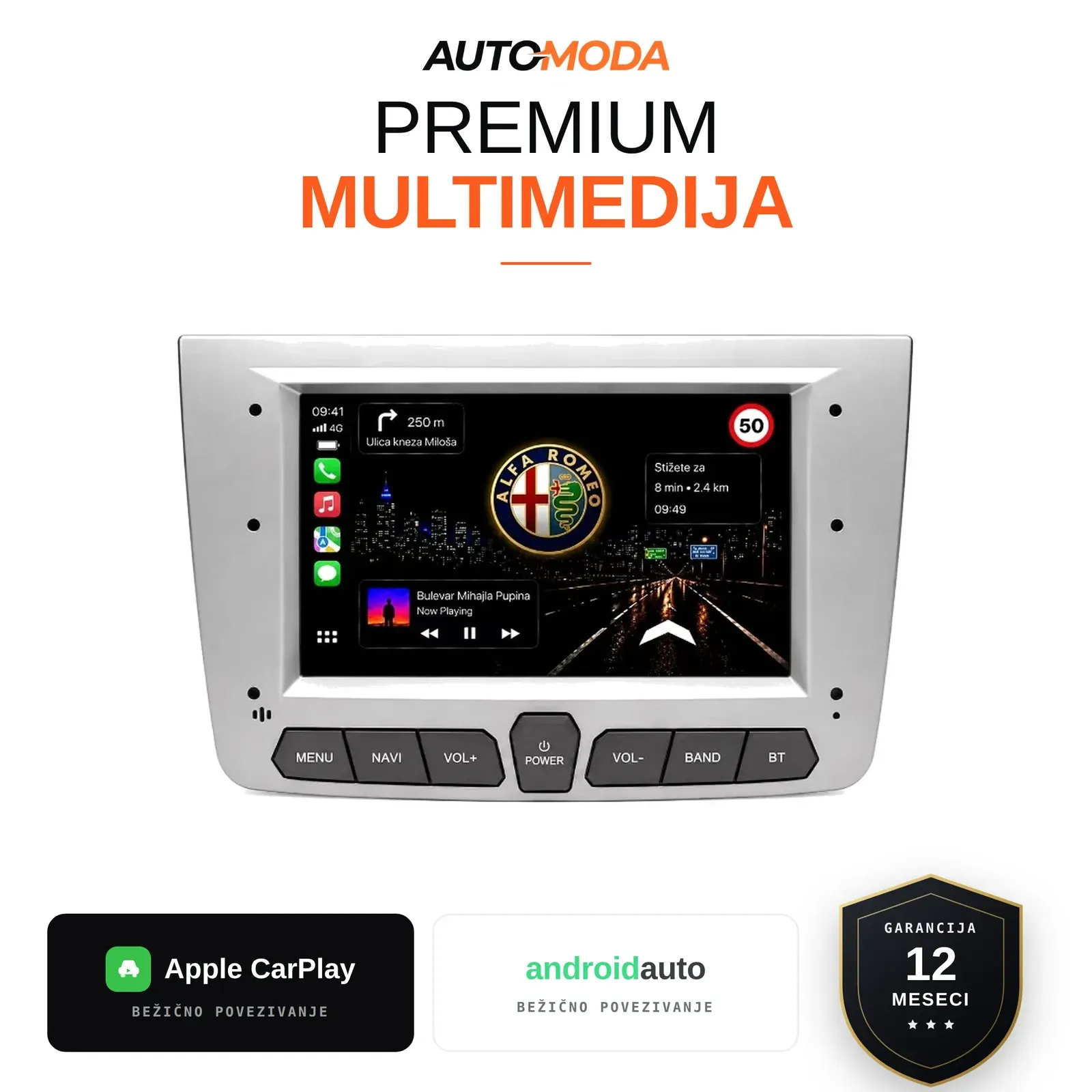 Alfa Romeo MiTo multimedija 7"