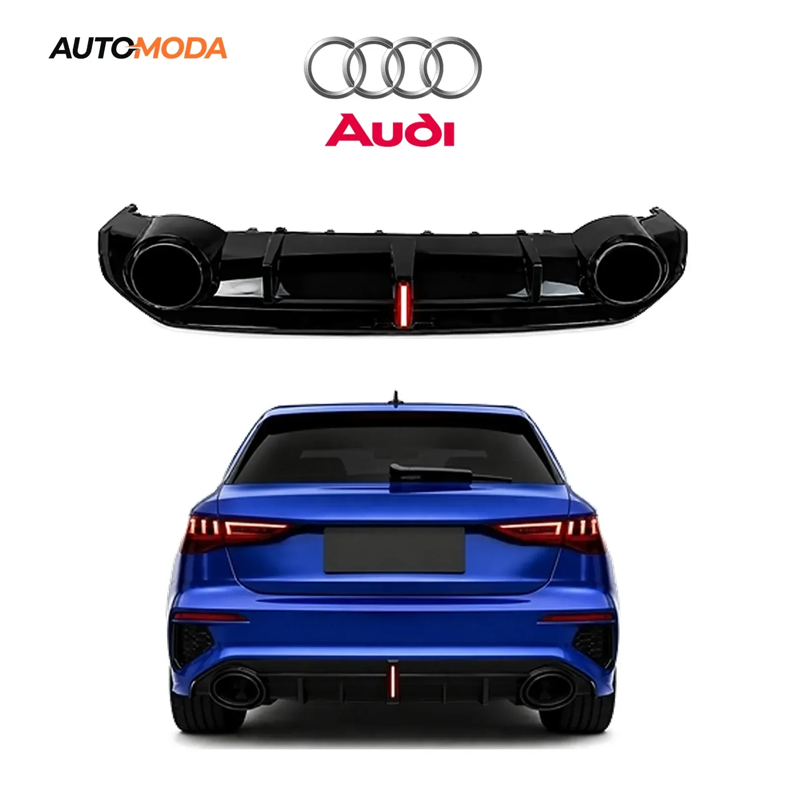 Audi A3 Hatchback zadnji difuzor LED S line RS (2020 - 2025)