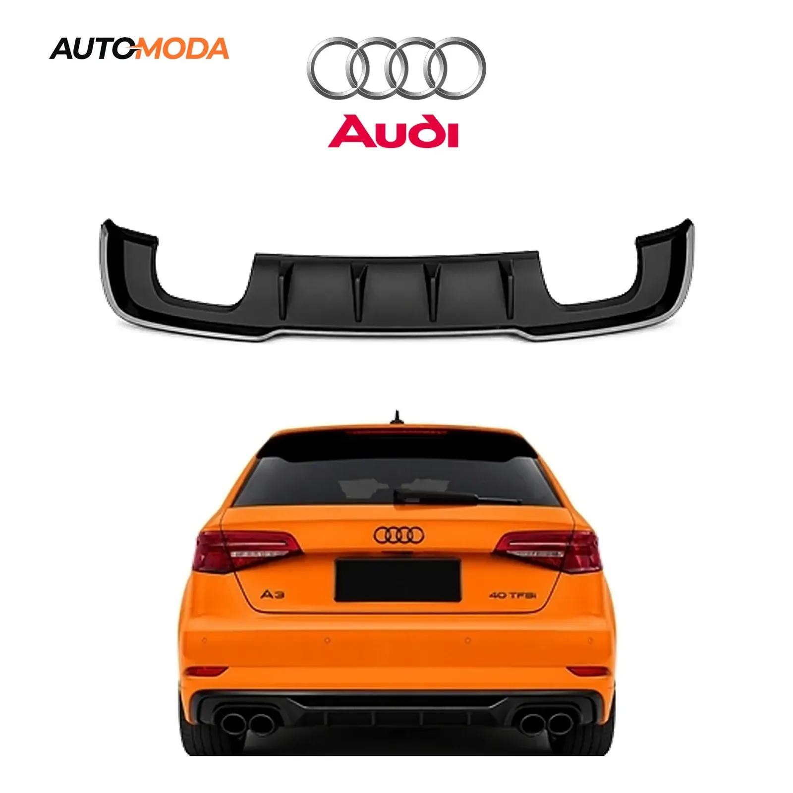 Audi A3 Hatchback zadnji difuzor S line RS (2016 - 2019)