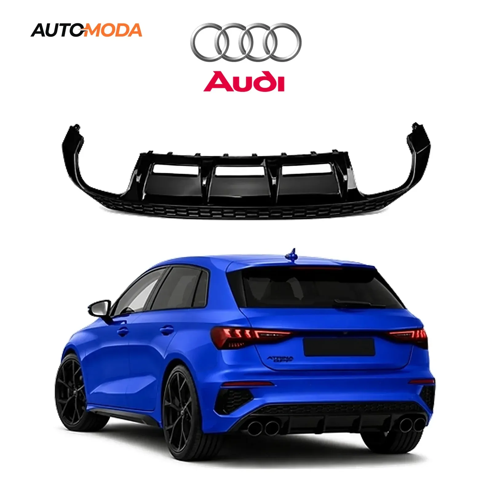 Audi A3 Hatchback zadnji difuzor S line RS (2020 - 2025)