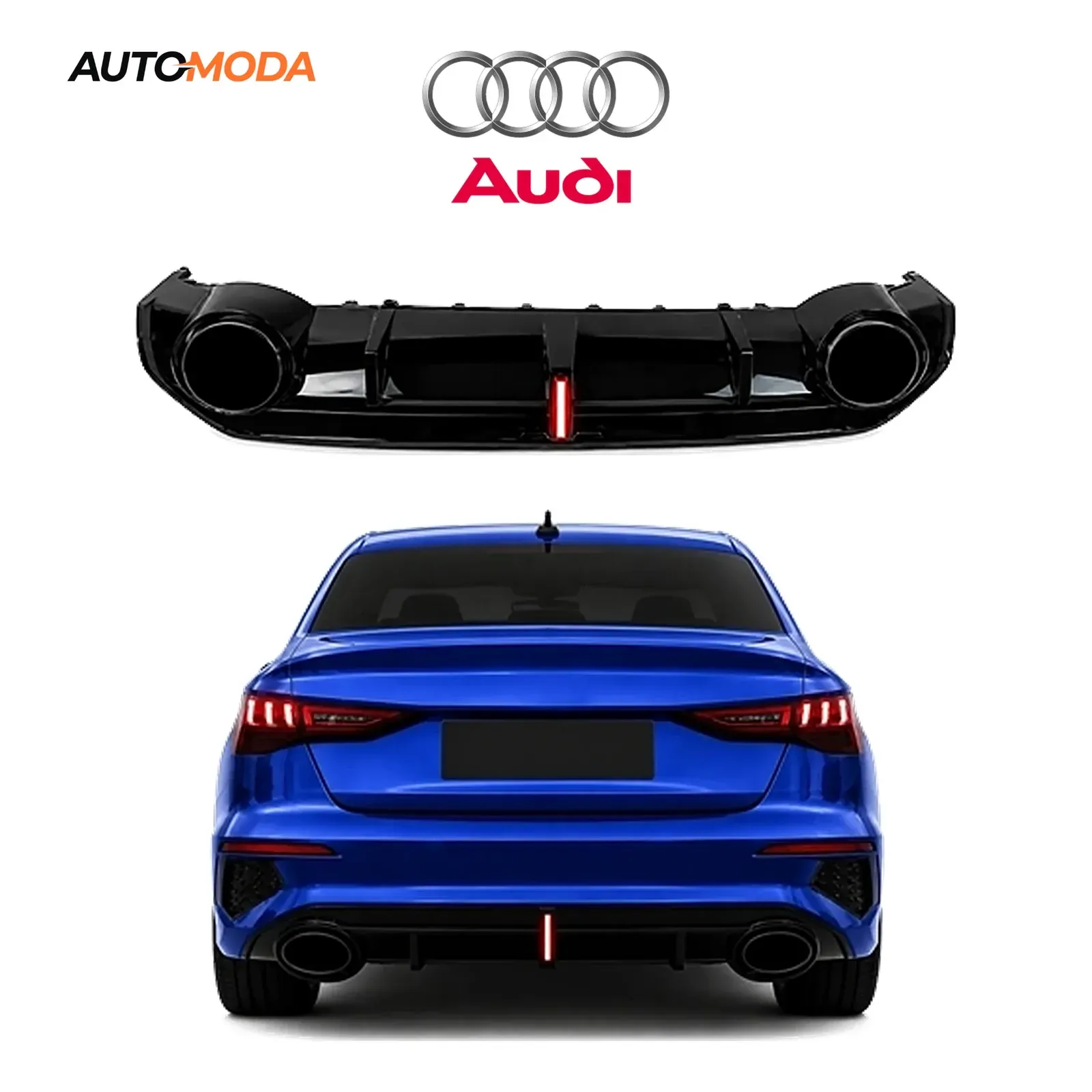 Audi A3 Sedan zadnji difuzor LED S line RS (2020 - 2025)