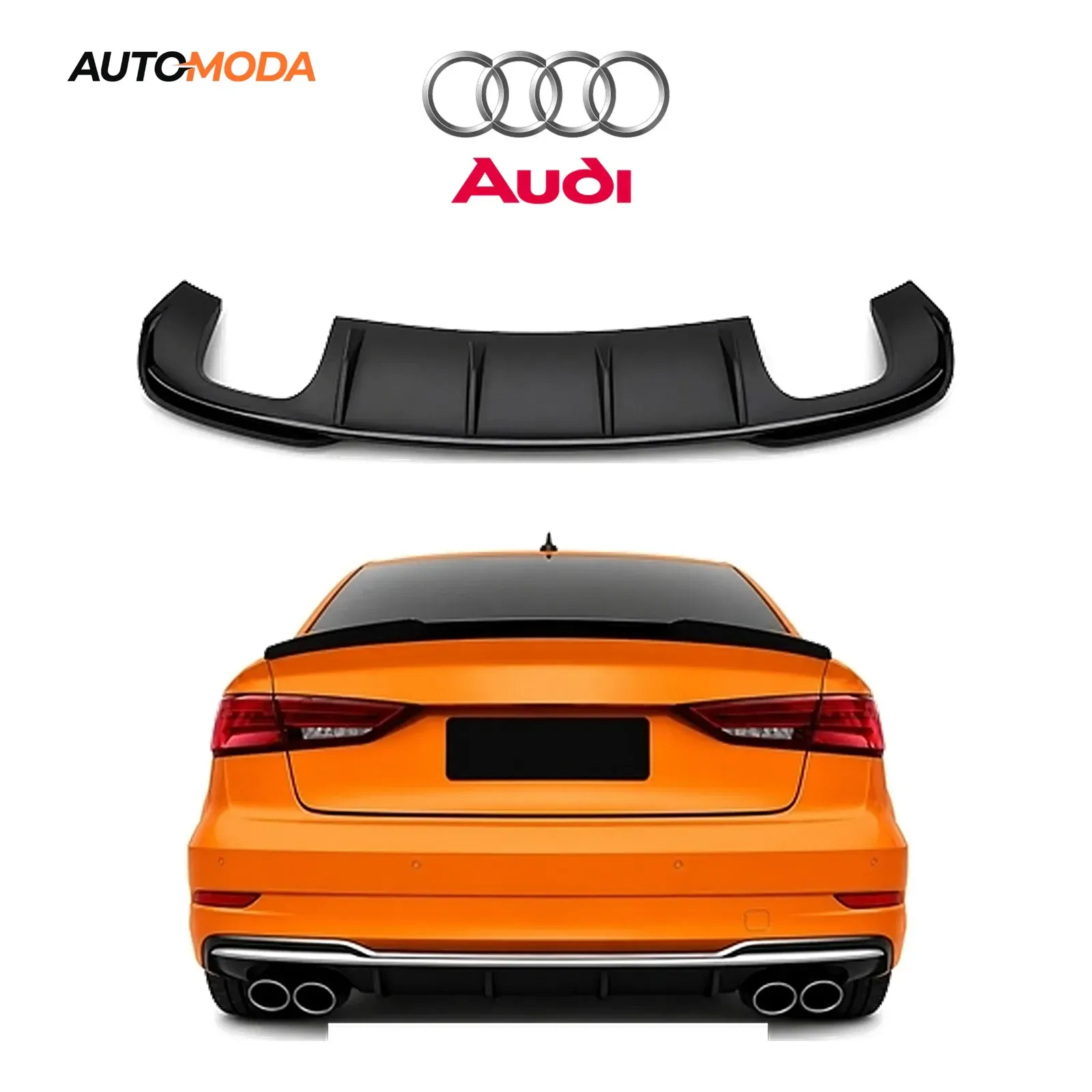 Audi A3 Sedan zadnji difuzor S line RS (2016 - 2019)