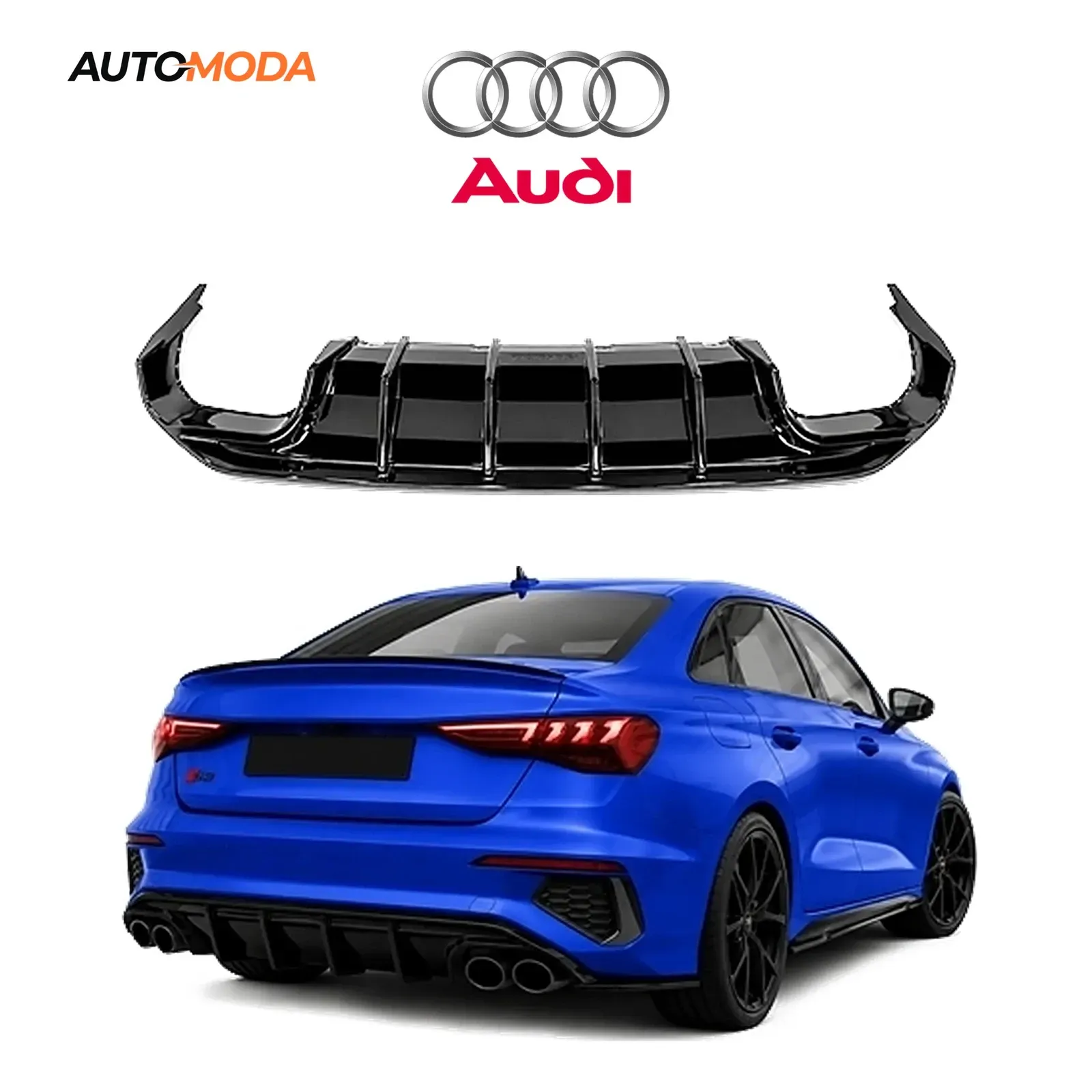 Audi A3 Sedan zadnji difuzor S line RS (2020 - 2025)