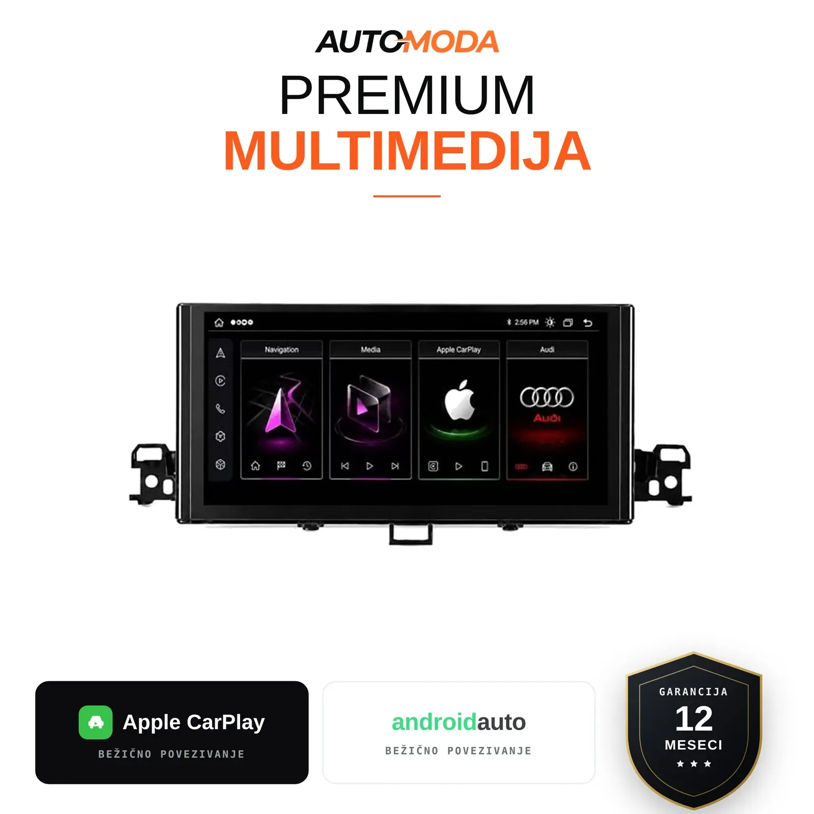 Audi A4 multimedija 10" — Android, CarPlay, navigacija