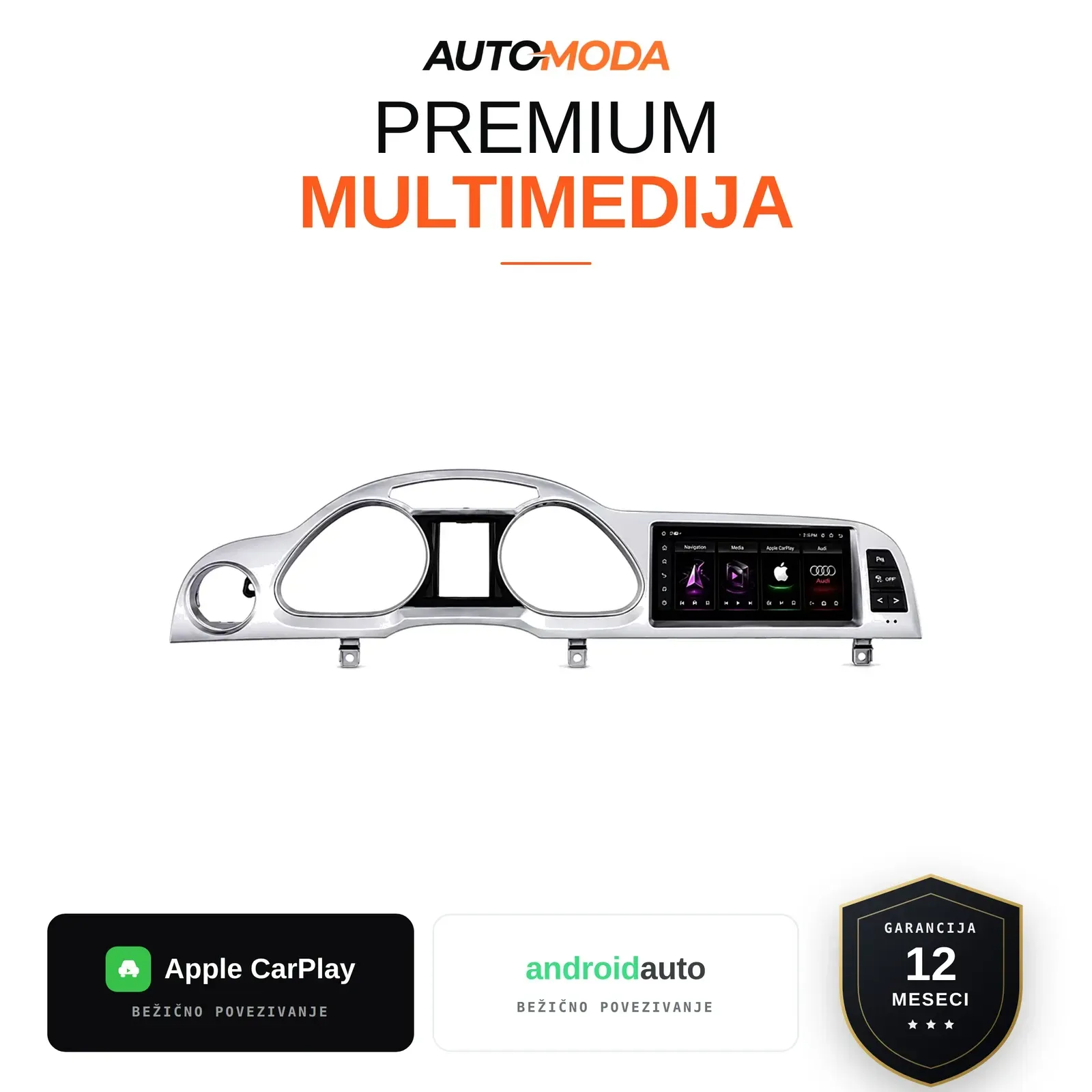 Audi A6 multimedija 10" (digitalna tabla) — Android, CarPlay, navigacija