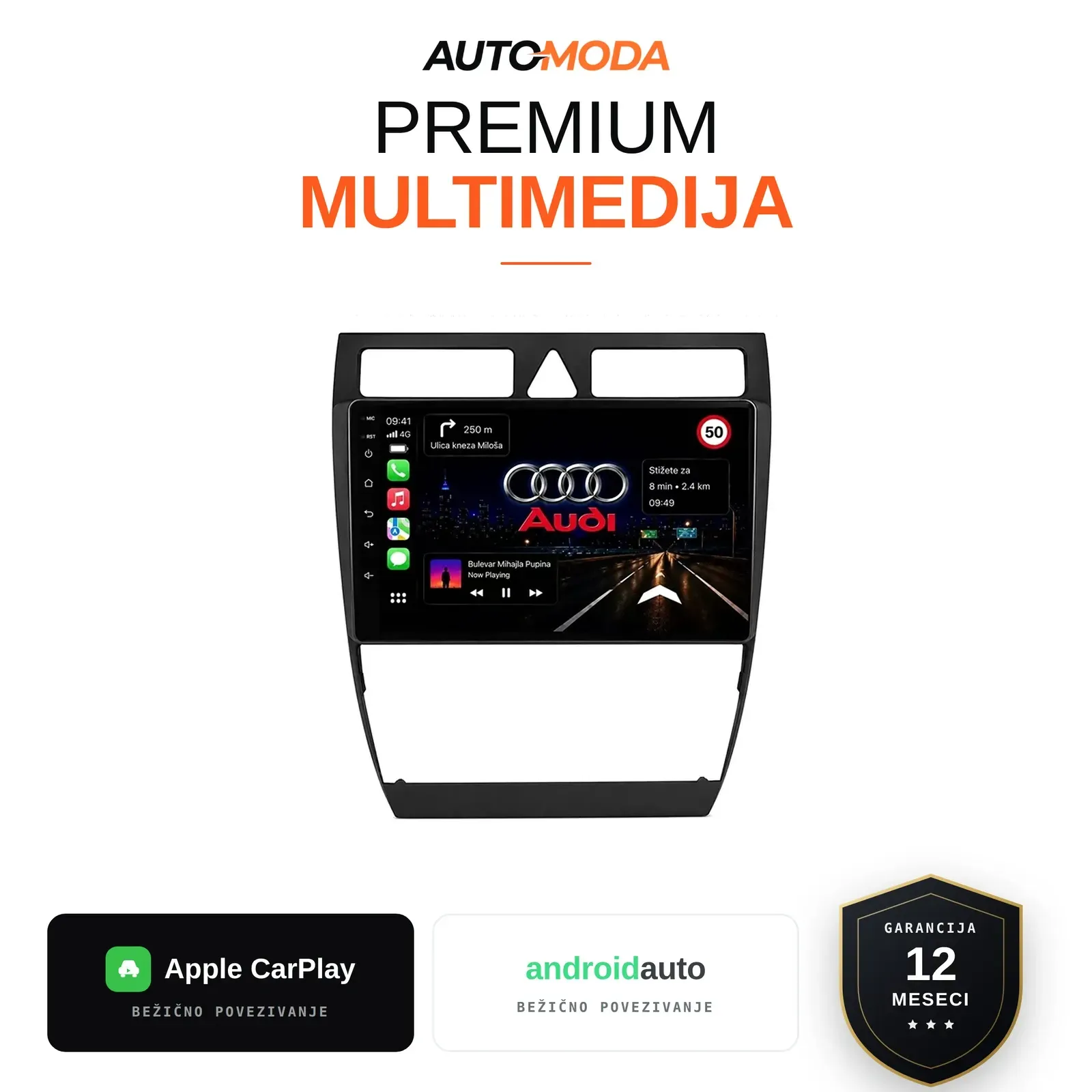 Audi A6 multimedija 10" — Android, CarPlay, navigacija (2)