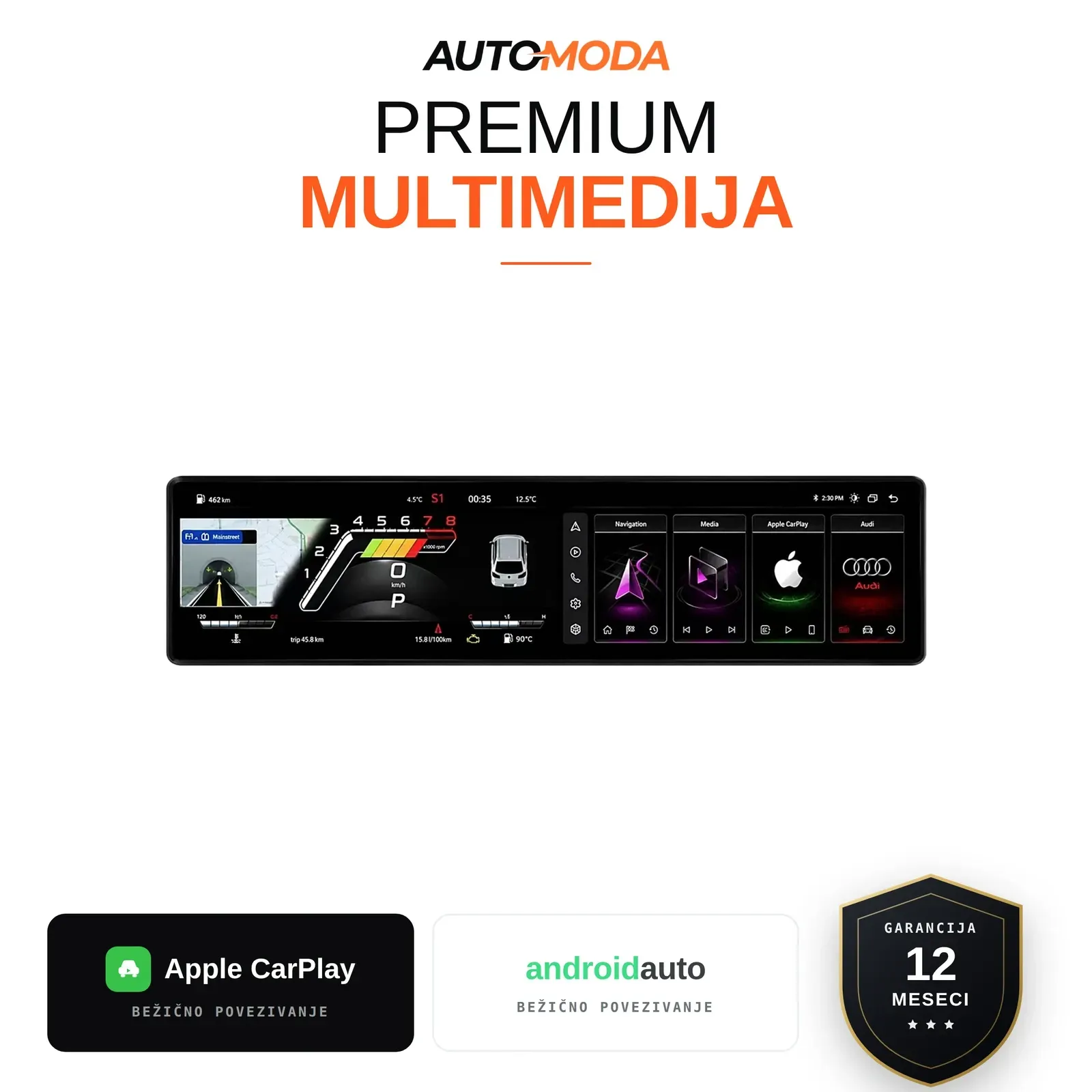 Audi Q5 multimedija 12" — digitalni klaster, Android, CarPlay