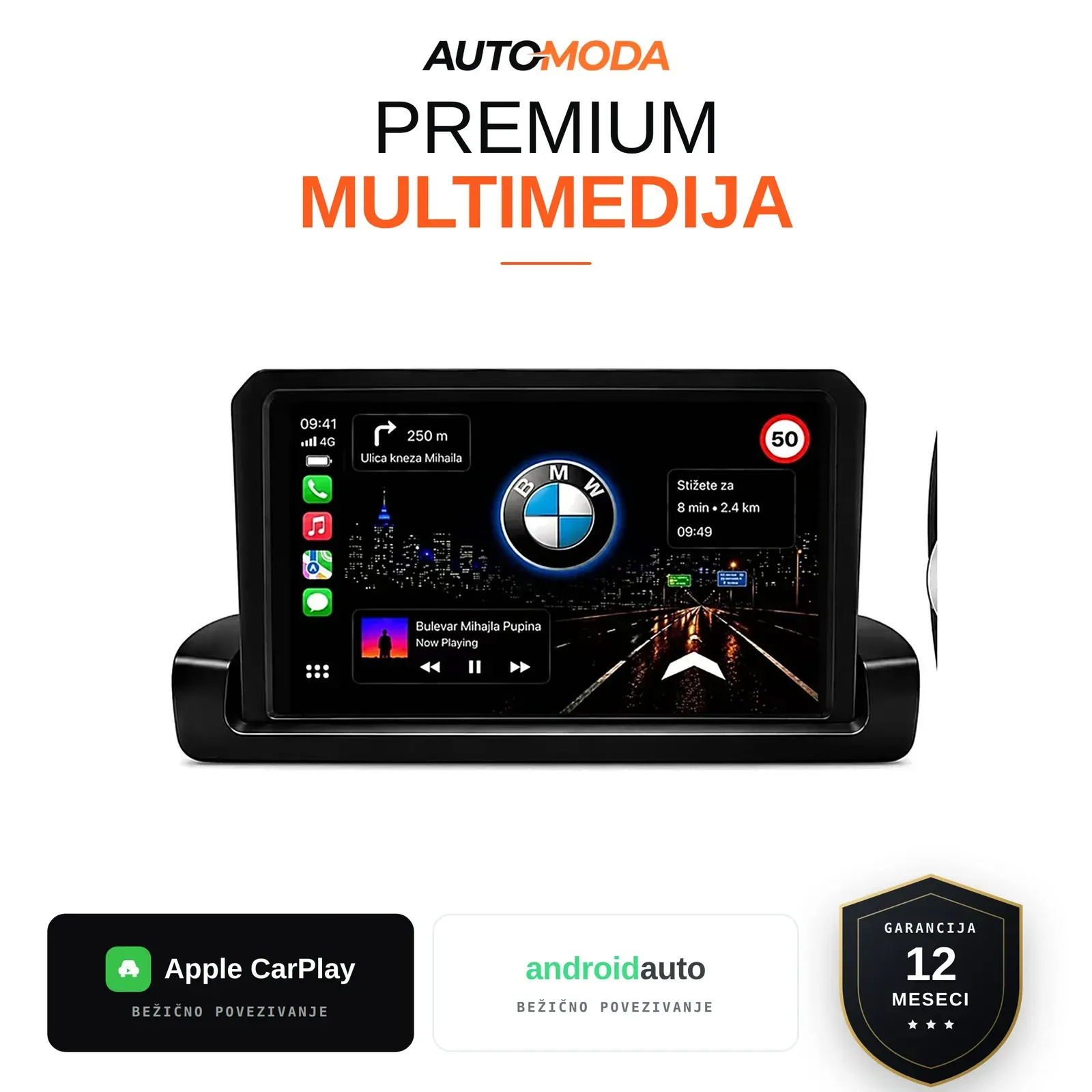 BMW 3 serija E90/E91/E92 multimedija 10" — Android, CarPlay, navigacija