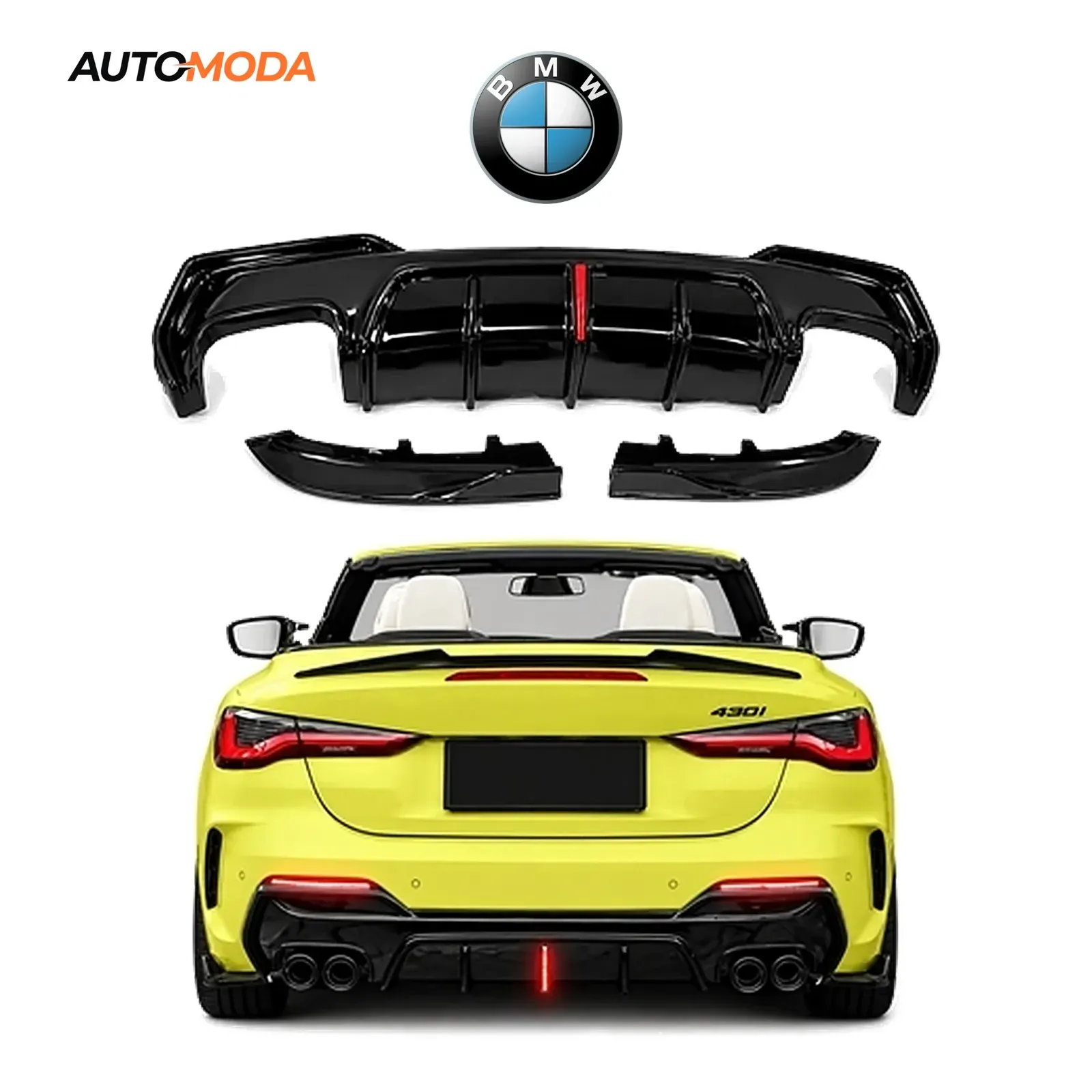 BMW 4 G22,G23,G26 zadnji difuzor LED M (2020 - 2024)