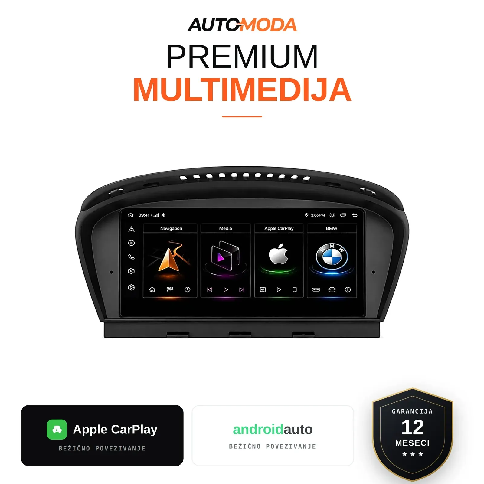 BMW 5 serija E60 multimedija 9" — Android, CarPlay, navigacija