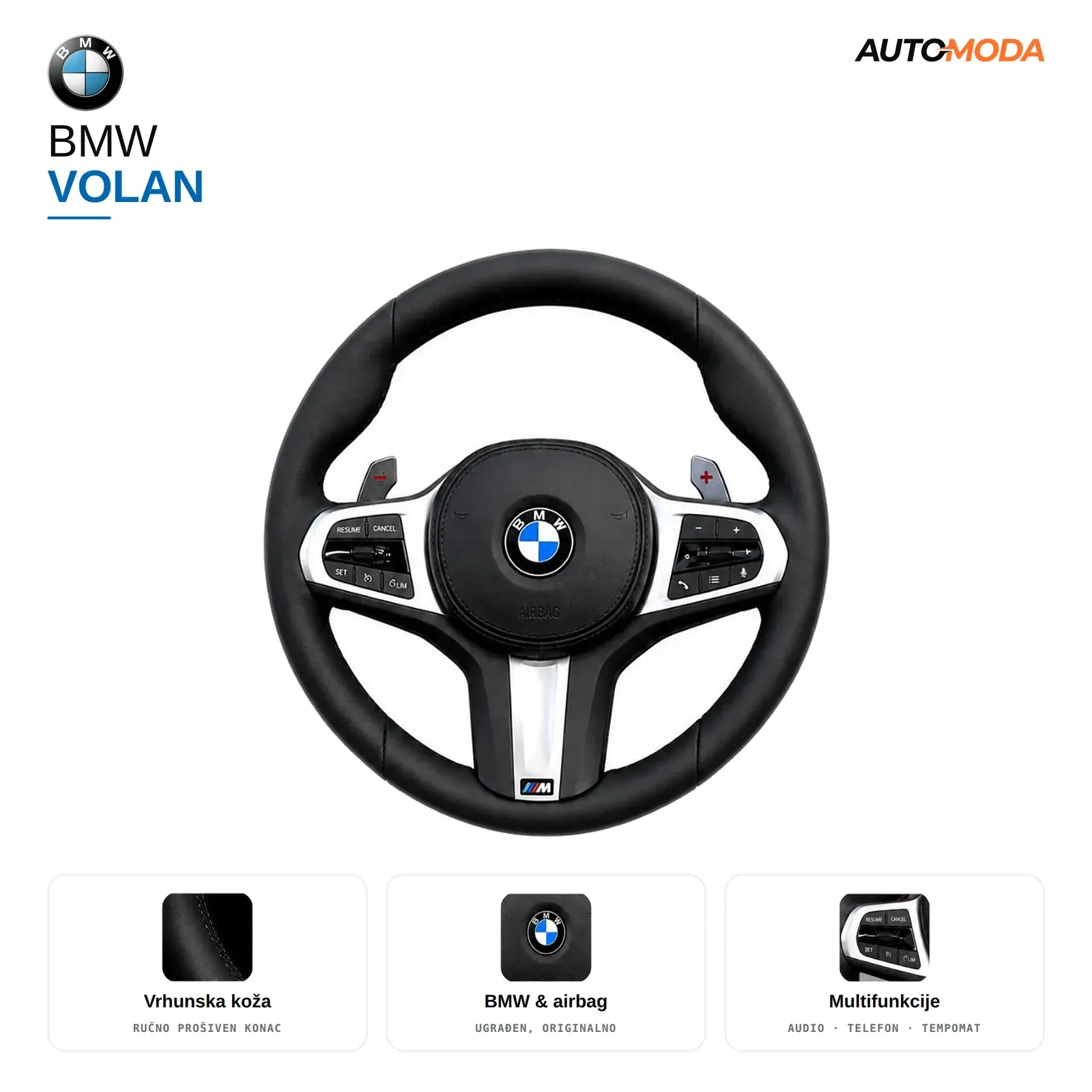 BMW Performance volan (3 G20 / 4 G22 / 5 G30 / 8 G15 / X3 G01 / X4 G02 / X5 G05 / X6 G06 / X7 G07)