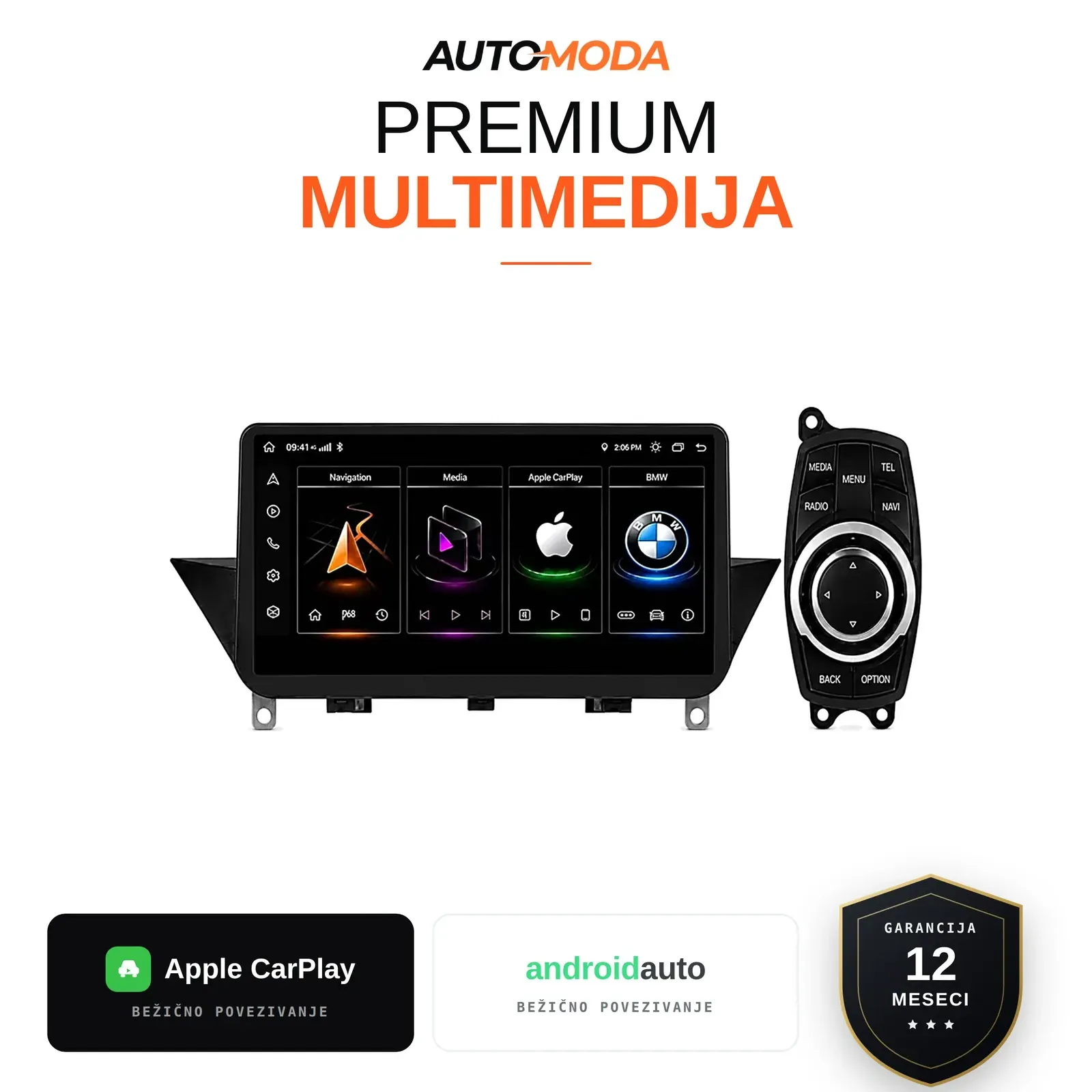 BMW X1 multimedija 10" (iDrive) — Android, CarPlay, navigacija