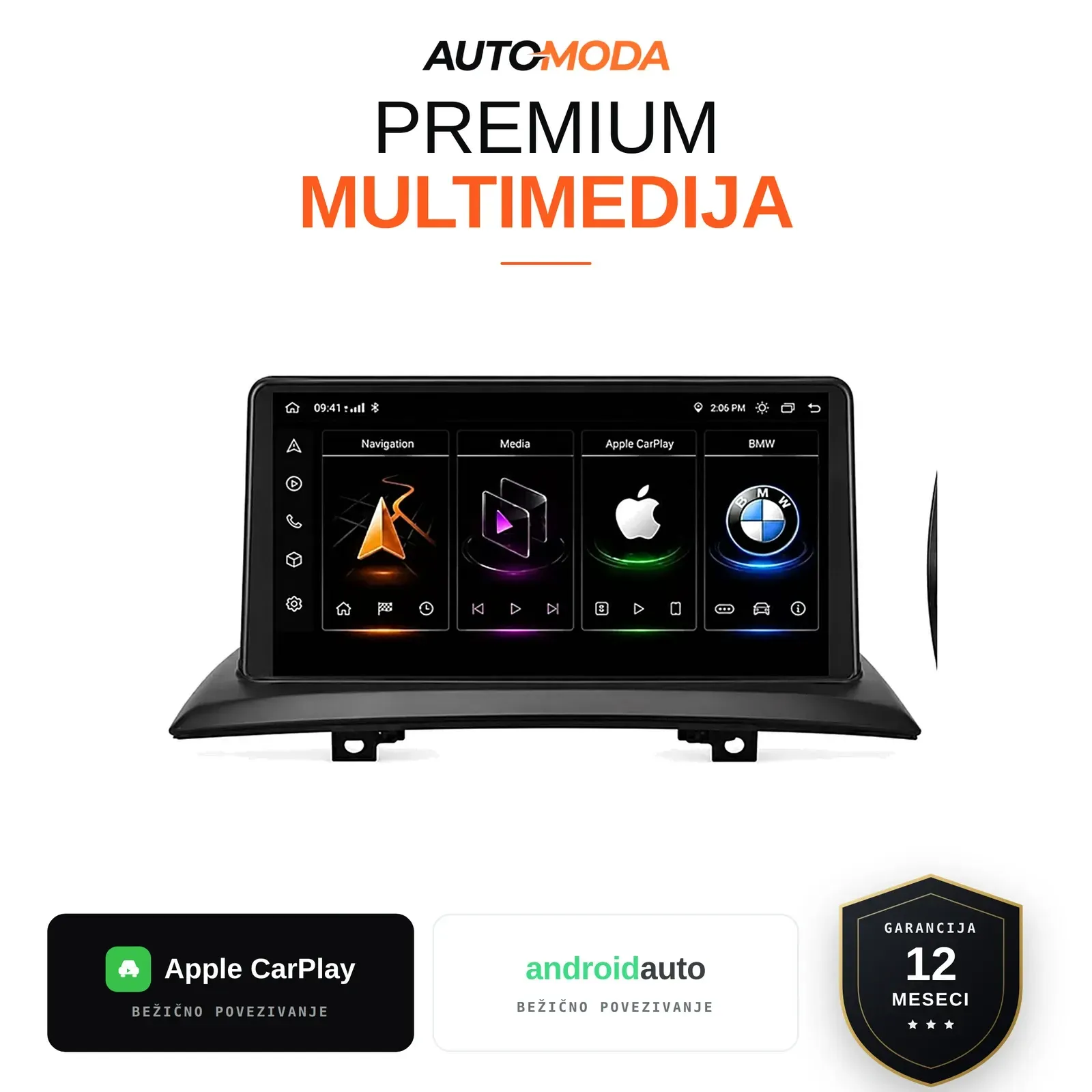 BMW X3 multimedija 10" (bez dugmadi) — Android, CarPlay, navigacija
