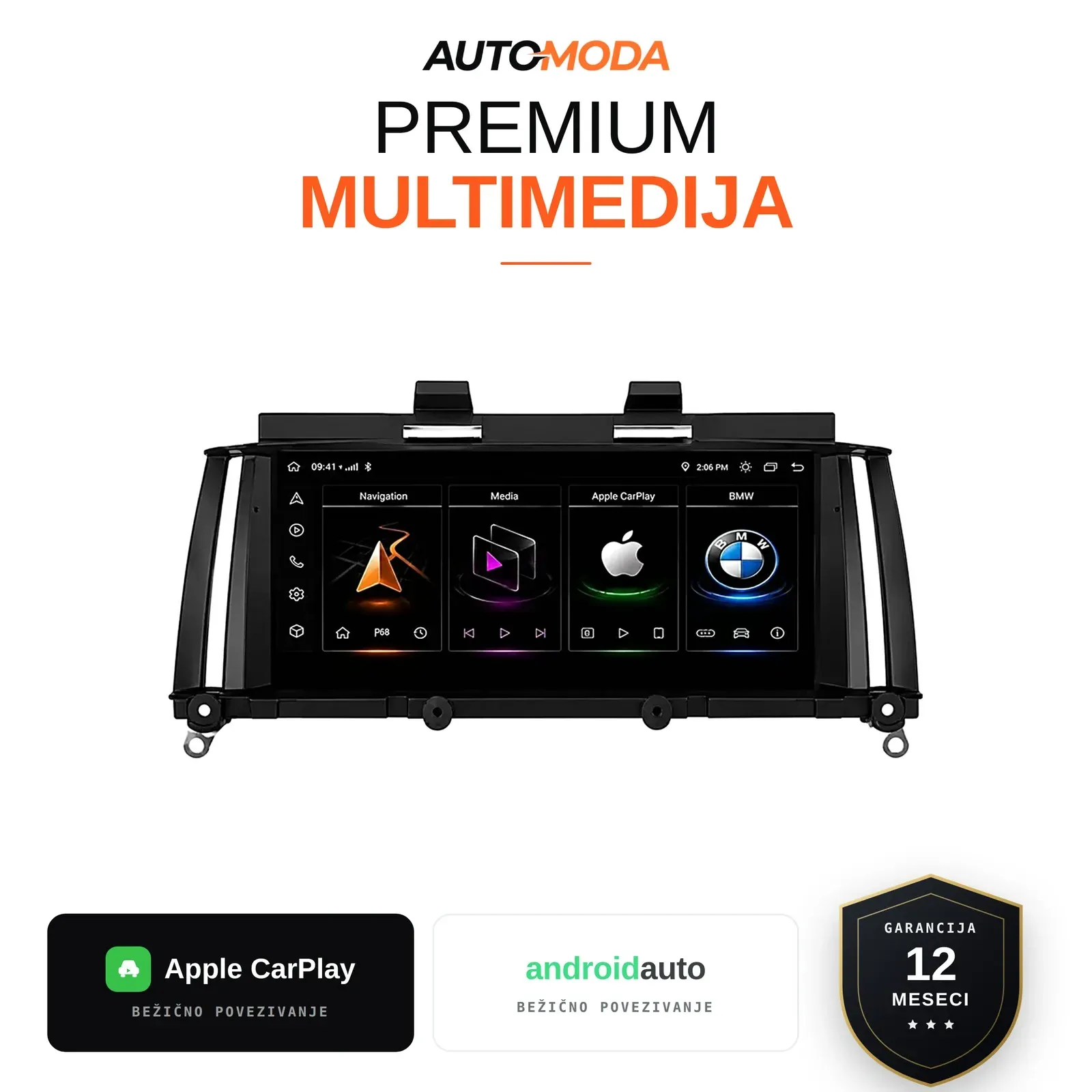 BMW X3 F25 multimedija 10" (sa ventilacijom) — Android, CarPlay, navigacija