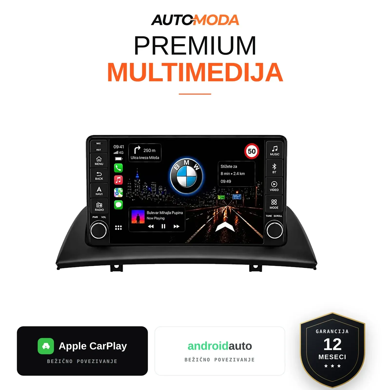 BMW X3 multimedija 10" — Android, CarPlay, navigacija