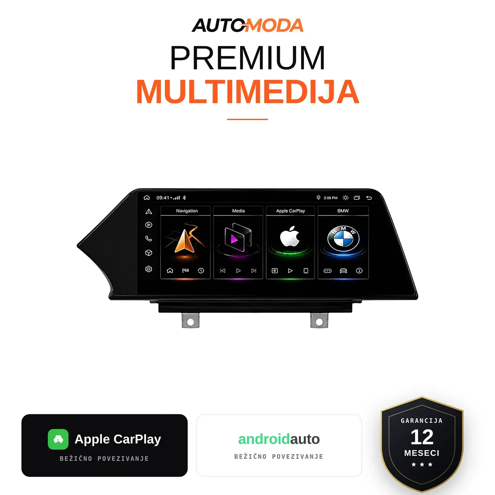 BMW X5 E70 multimedija 12" — Android, CarPlay, navigacija
