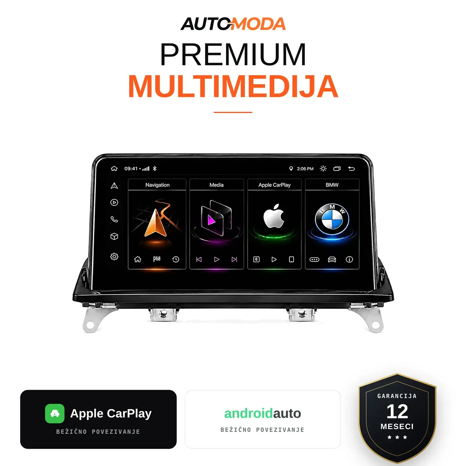 BMW X5 E70 / X6 multimedija 10" — Android, CarPlay, navigacija