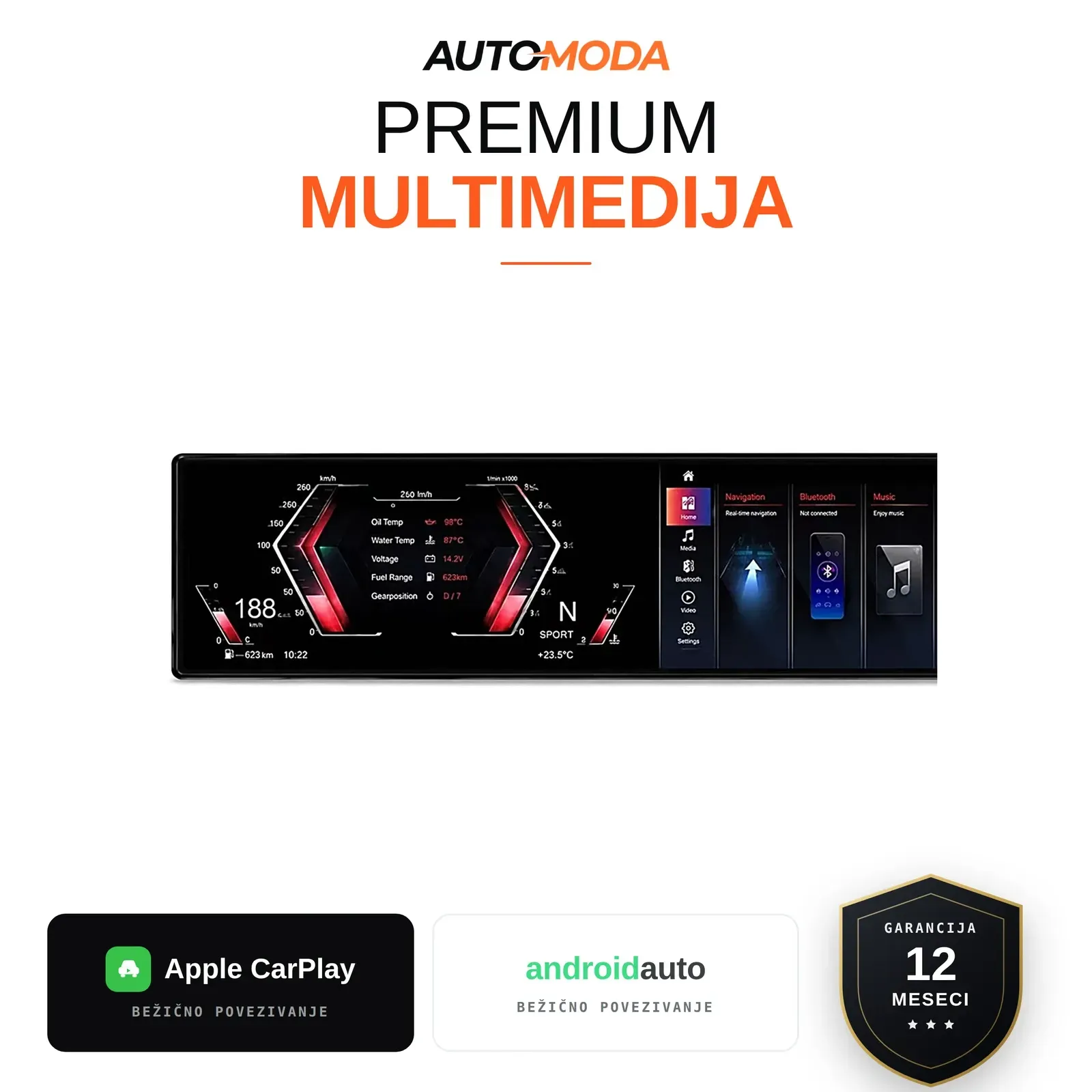 BMW X5 F15 / X6 F16 multimedija 12" — Android, CarPlay, navigacija