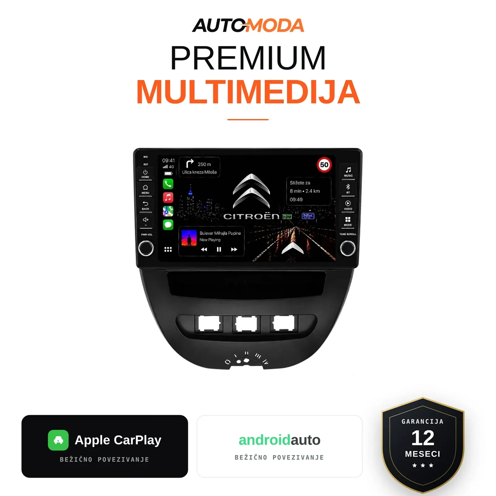 Citroen C1 multimedija 10"