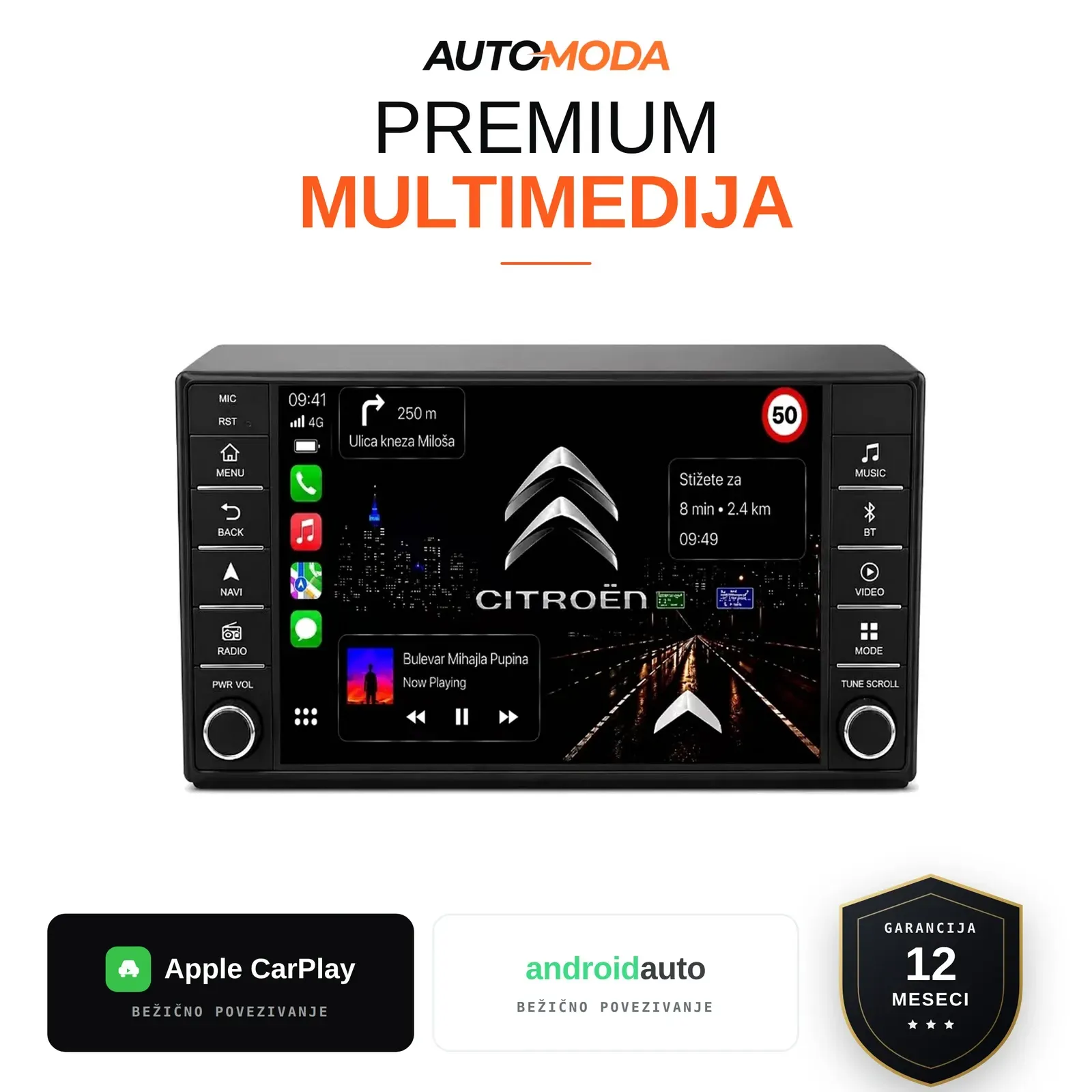 Citroen Jumper multimedija 10"