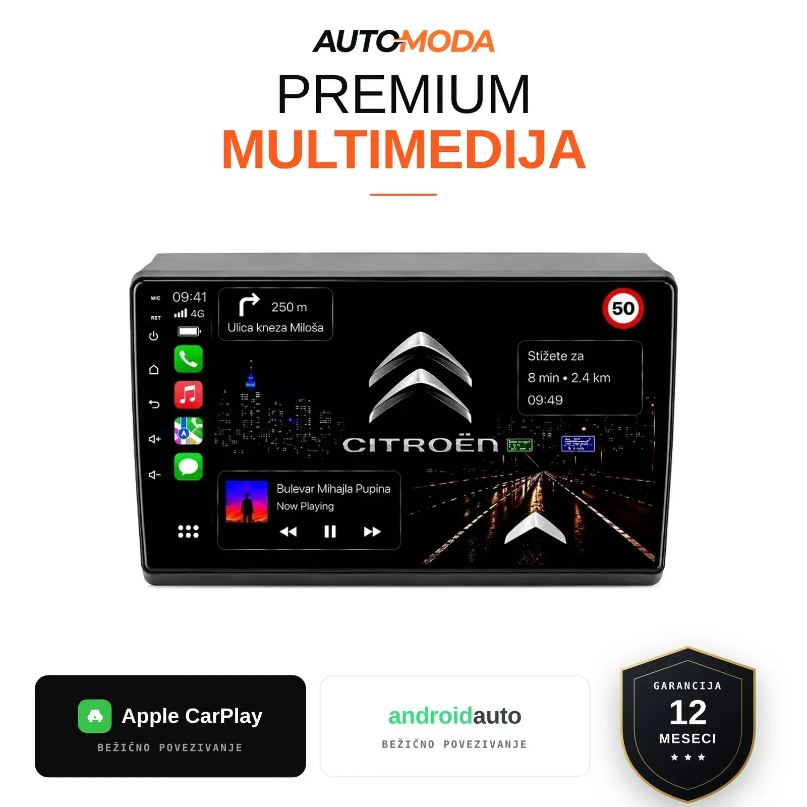 Citroen Jumper multimedija 10"