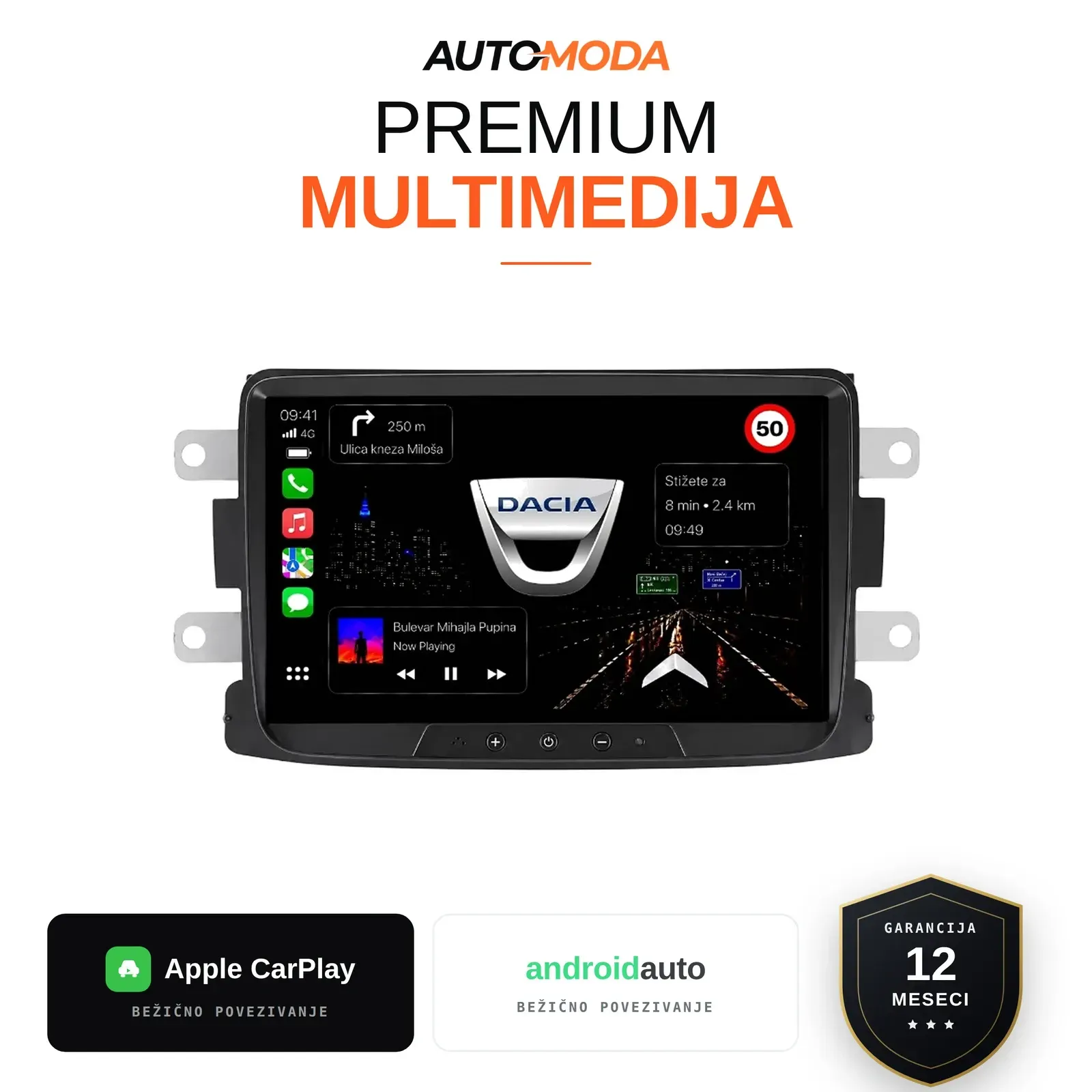 Dacia multimedija 8"