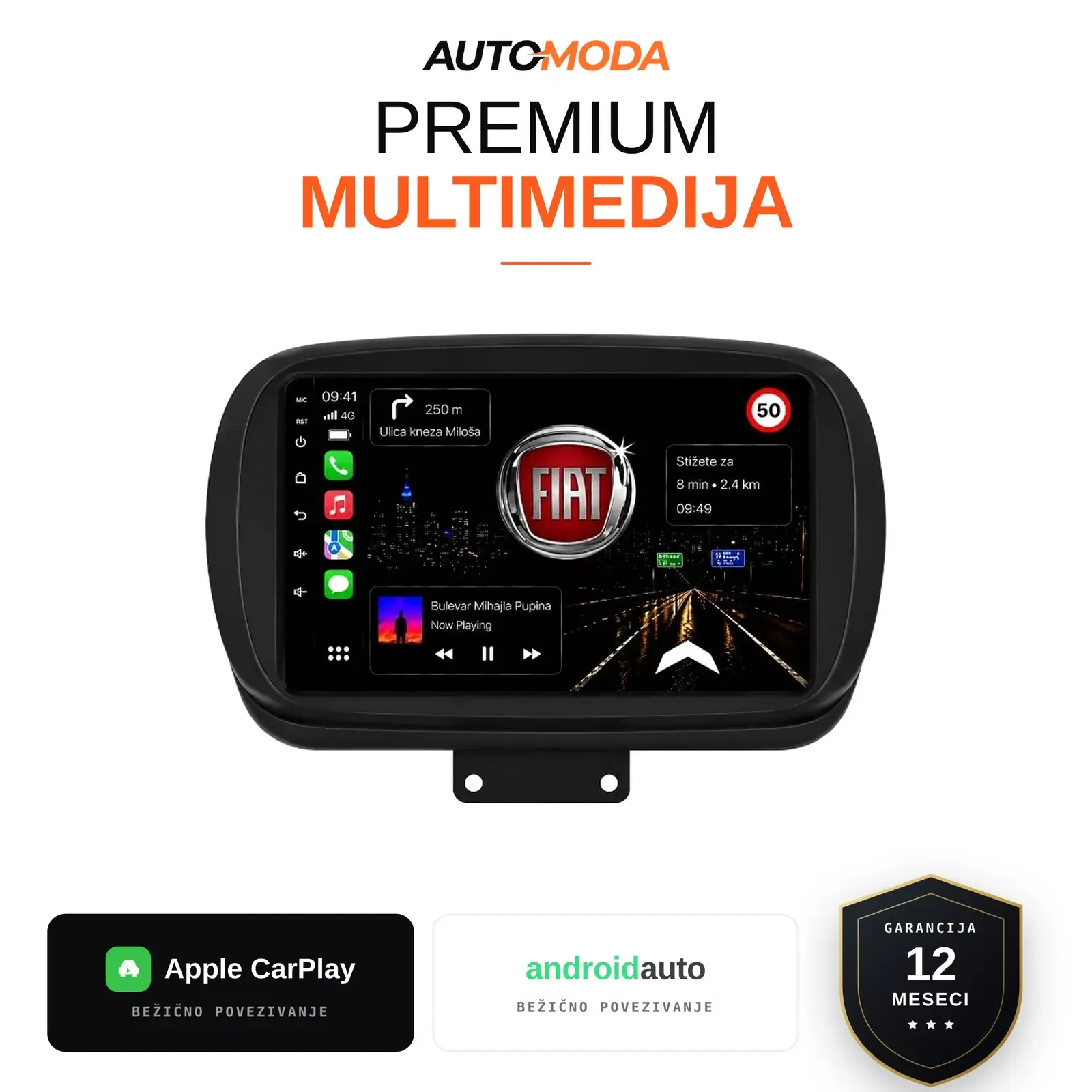 Fiat 500X multimedija 10"