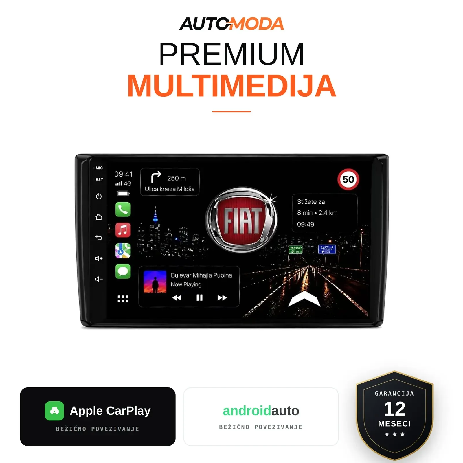Fiat Bravo multimedija 10"