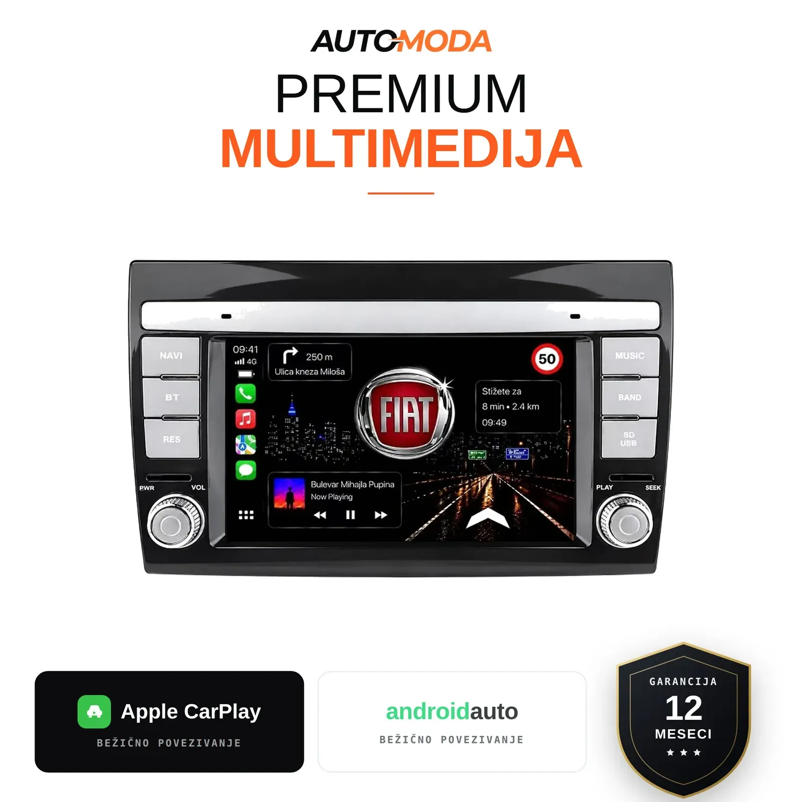 Fiat Bravo multimedija 7"