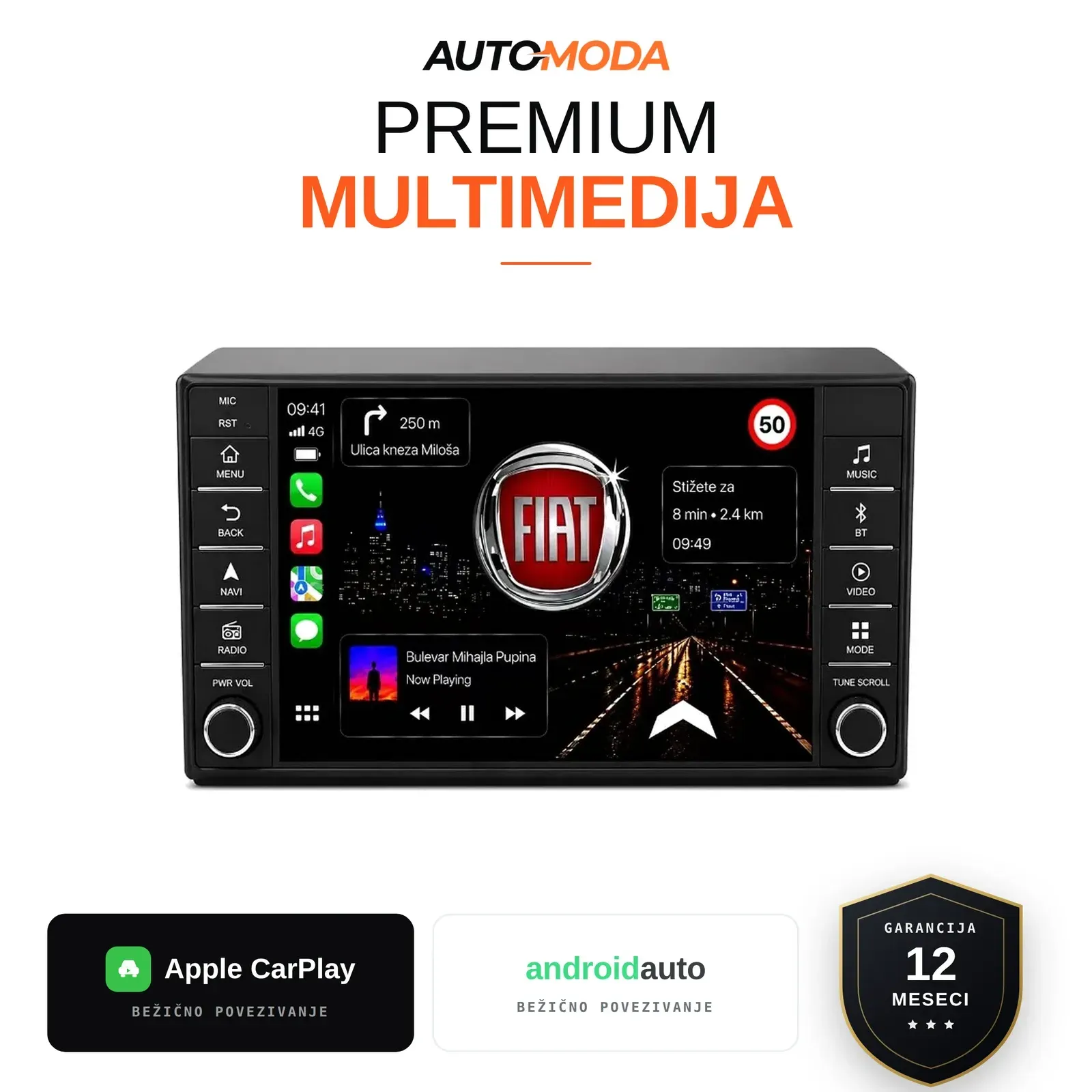 Fiat Ducato multimedija 10"