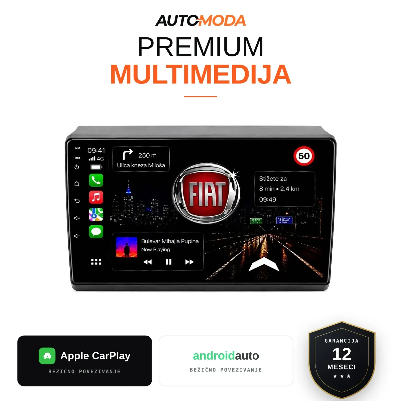 Fiat Ducato multimedija 10"