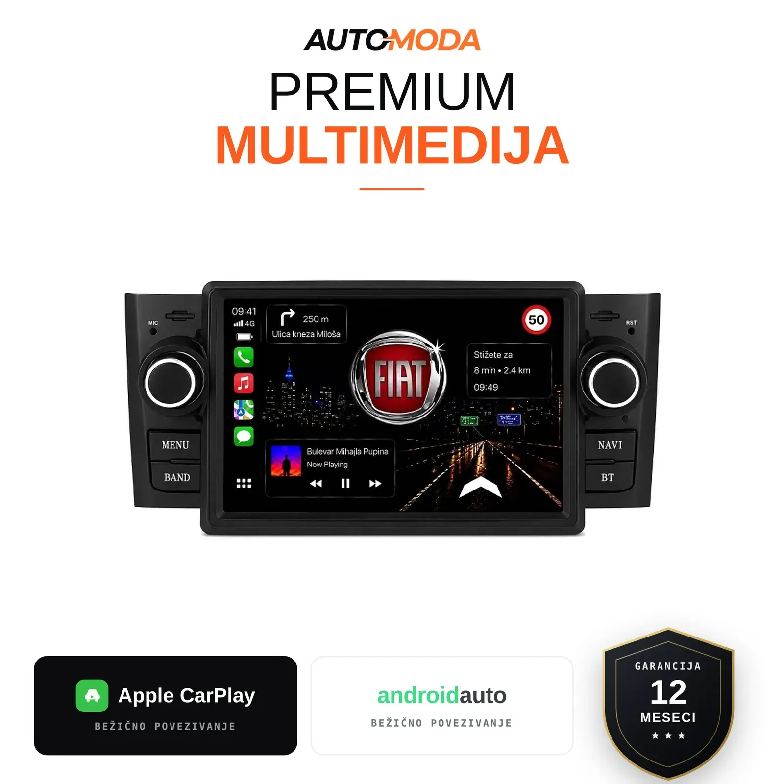 Fiat Grande Punto multimedija 7"
