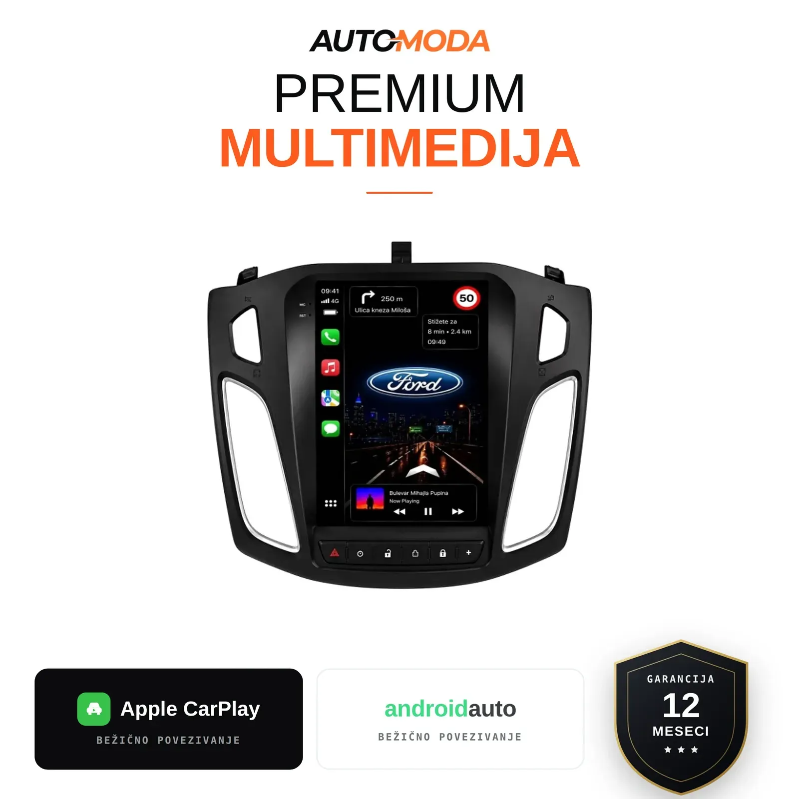 Ford Focus Novi Tip multimedija 10" (Tesla Style)