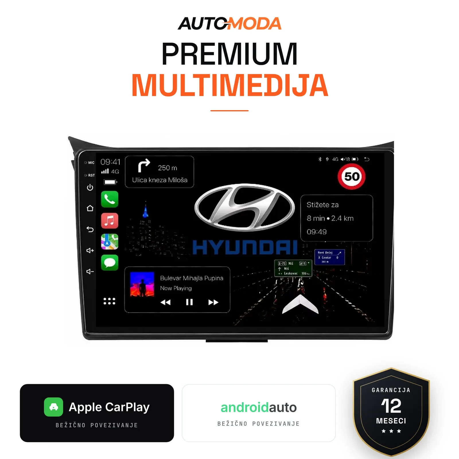 Hyundai i30 (novi tip) multimedija 10"