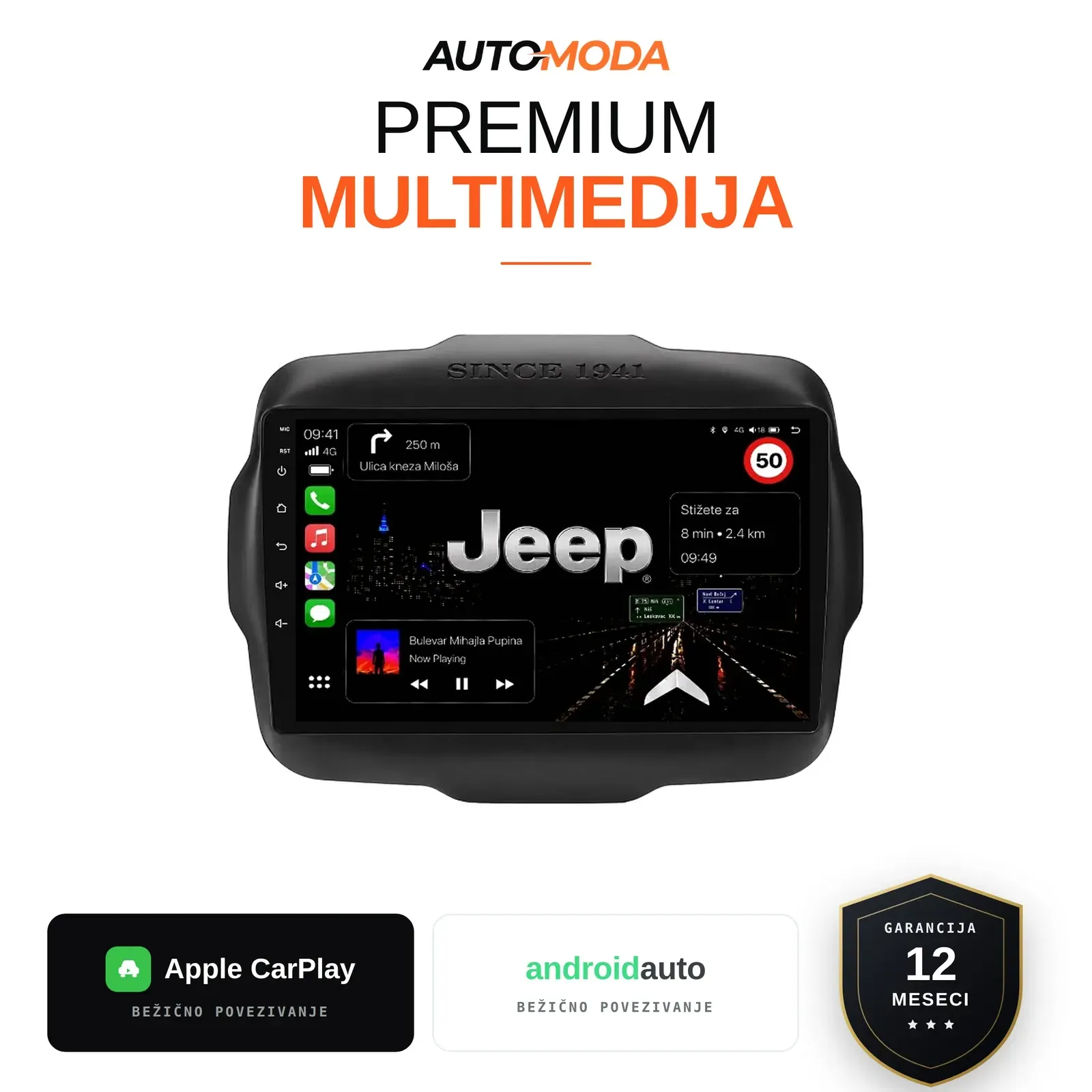 Jeep Renegade multimedija 10"