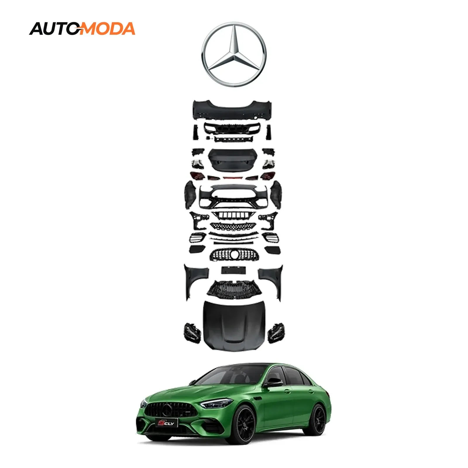 Mercedes C klasa W205 body kit AMG (konverzija 2015 - 2021 u W206 2021 - 2025)