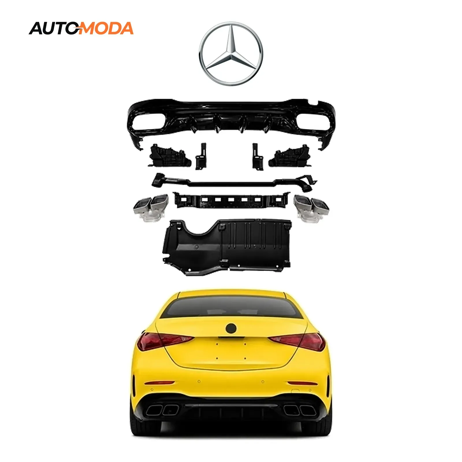 Mercedes C klasa W206 zadnji difuzor AMG (2021 - 2025)