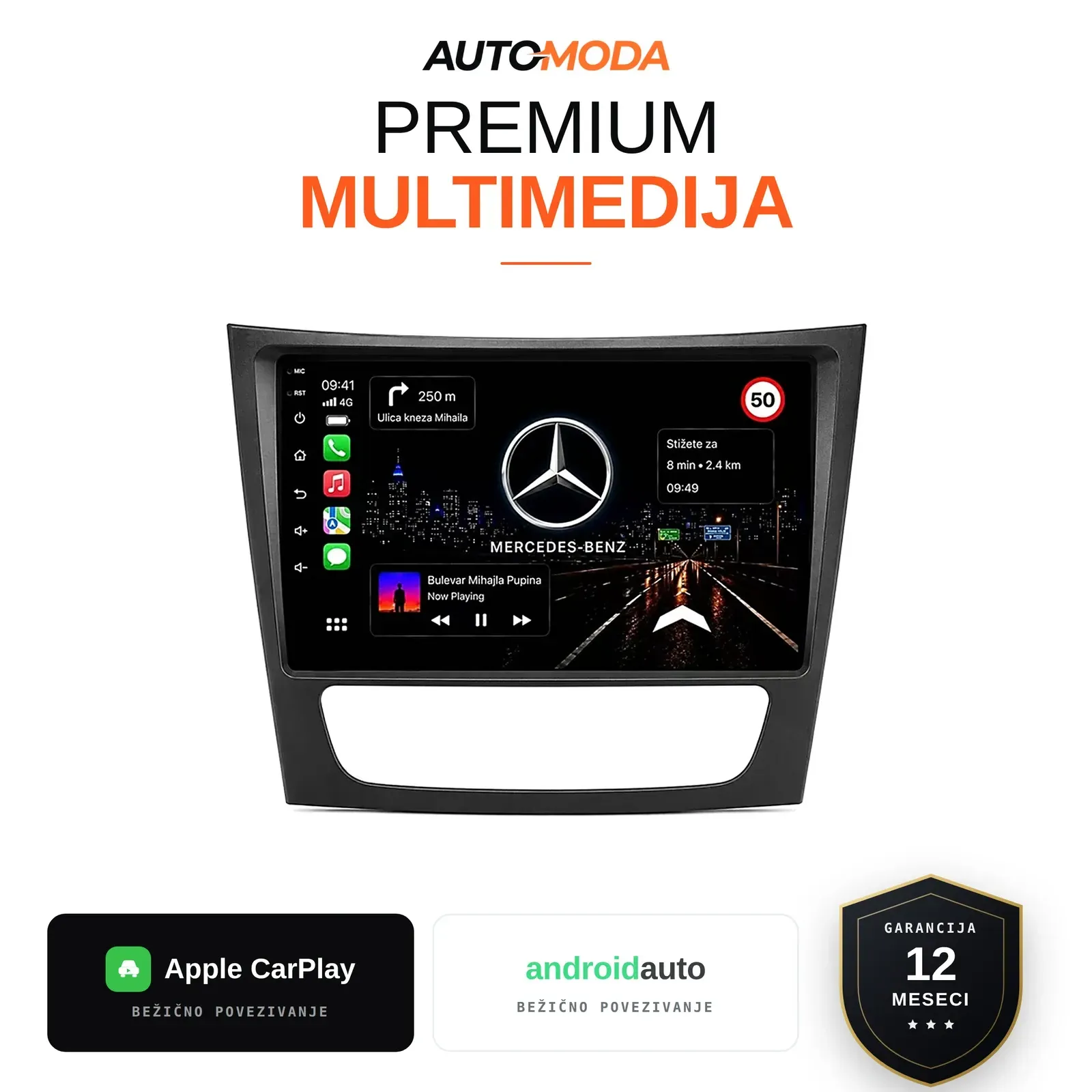 Mercedes CLS klasa multimedija 10" — Android, CarPlay, navigacija