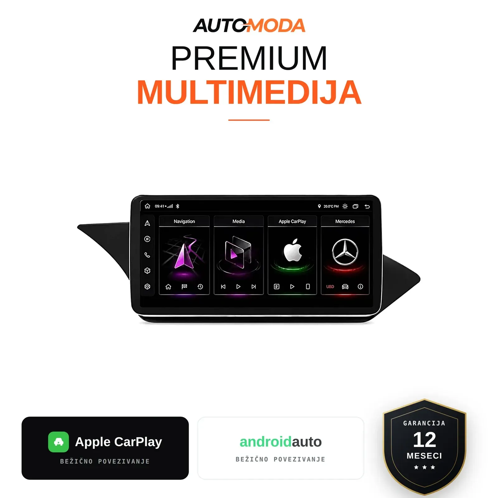 Mercedes E klasa W212 multimedija 10" — Android, CarPlay, navigacija