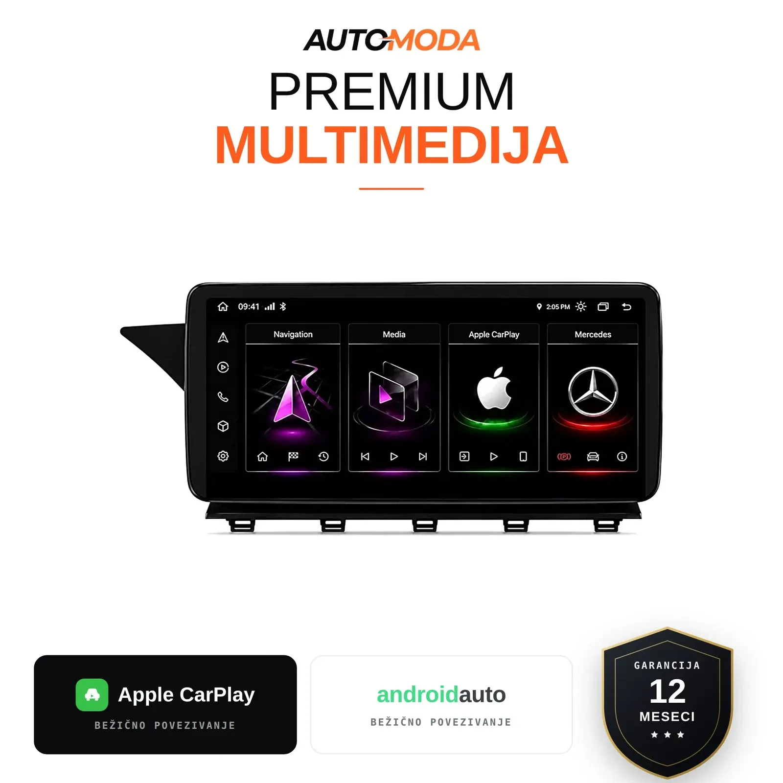 Mercedes GLK klasa multimedija 10" (verzija 3) — Android, CarPlay, navigacija