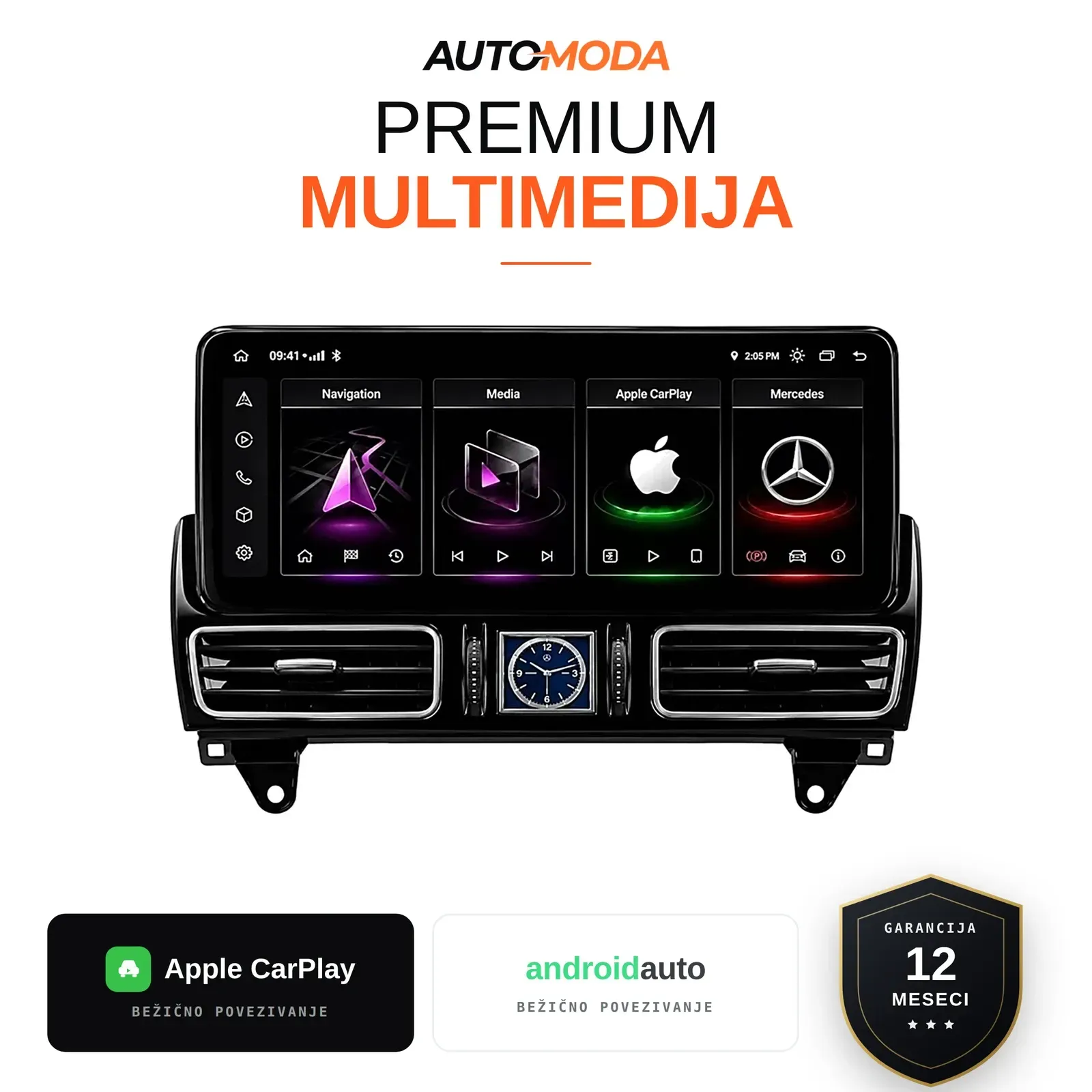 Mercedes ML/GL klasa multimedija 10" (verzija 3) — digitalna tabla i multimedija, Android, CarPlay