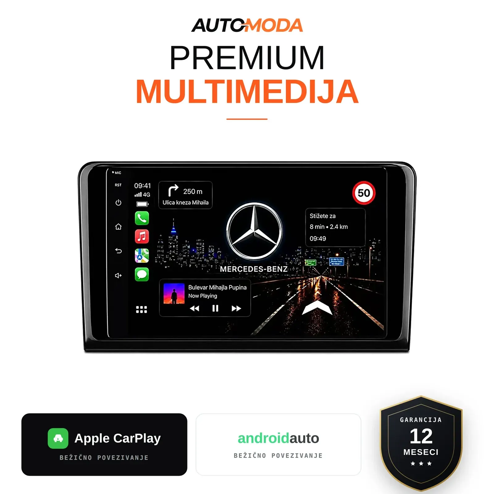Mercedes ML/GL klasa multimedija 10" — Android, CarPlay, navigacija