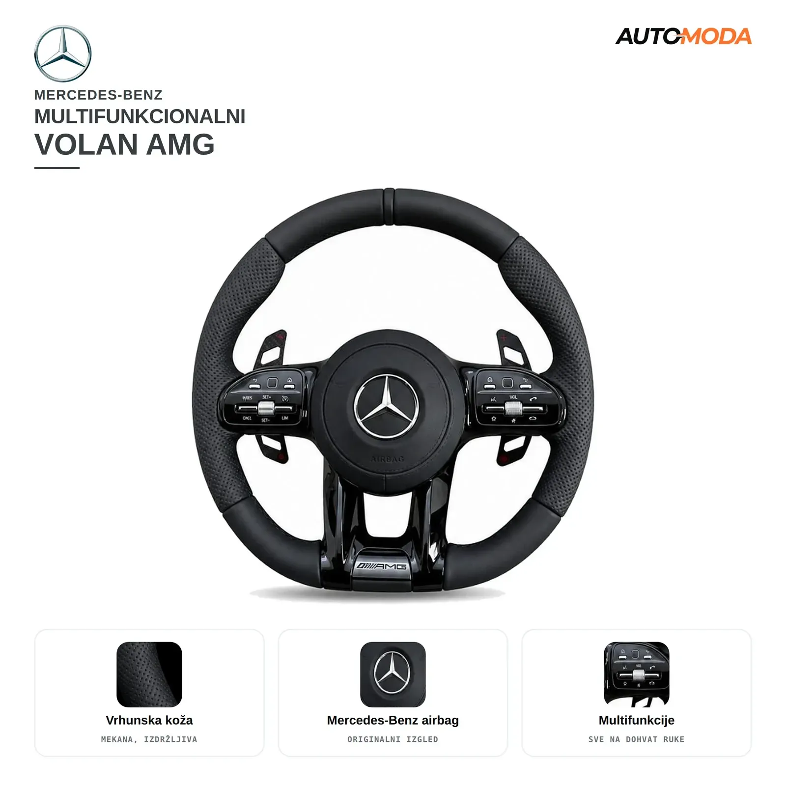 Mercedes-Benz Multifunkcionalni volan AMG (A / B / C / E / S / G / GLC / GLE / GLS klasa)