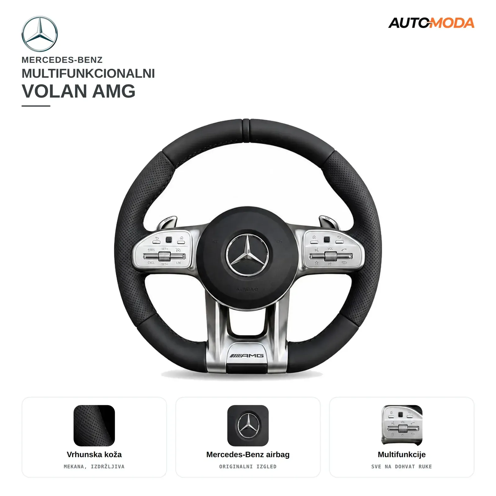 Mercedes-Benz Multifunkcionalni volan AMG (A / B / C / E / S / G / GLC / GLE / GLS klasa)