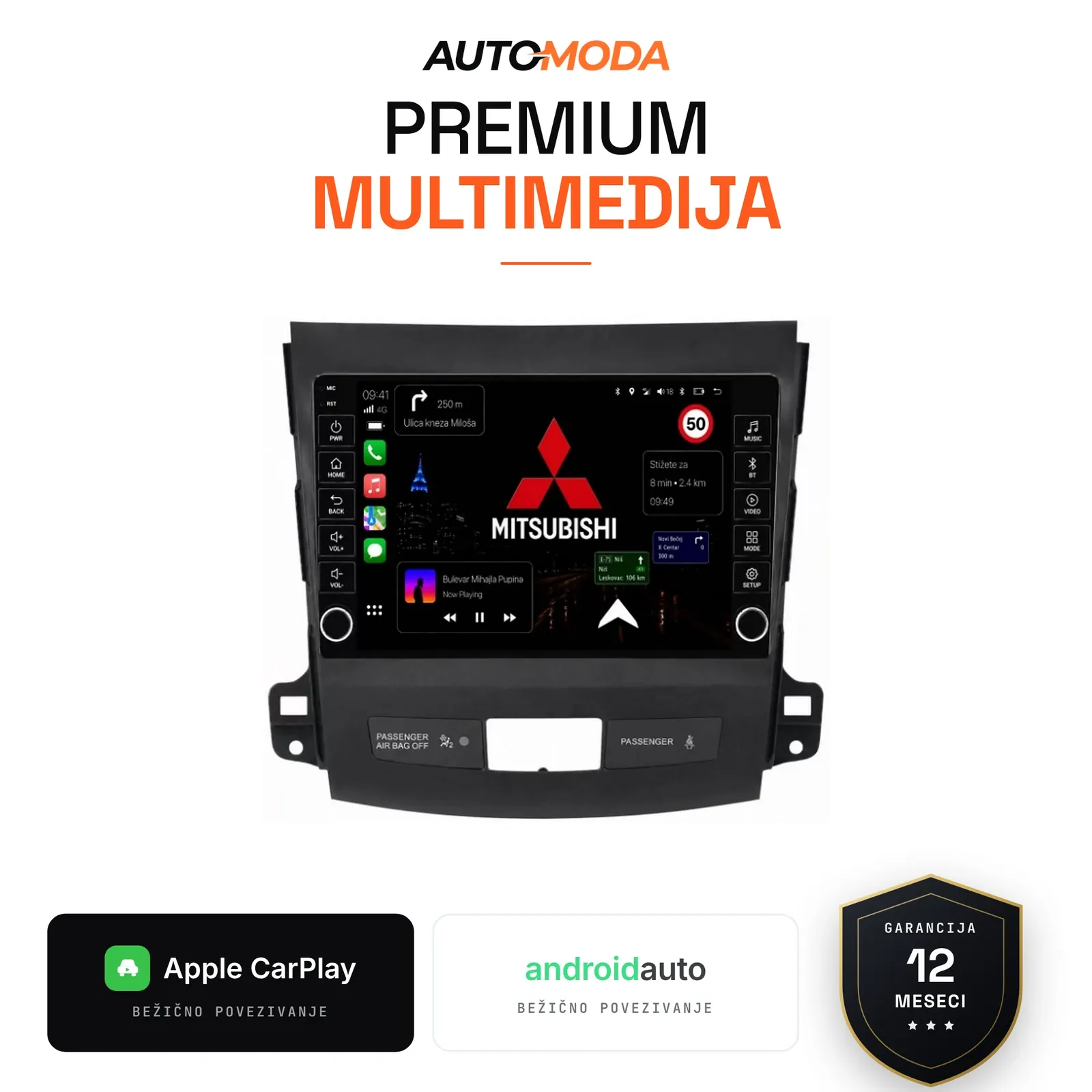 Mitsubishi Outlander multimedija 10" (puna dugmad)
