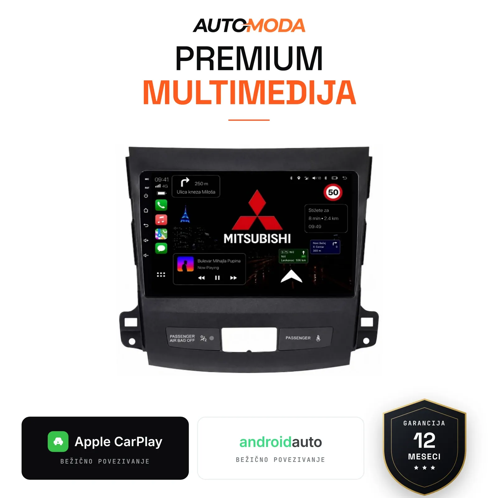 Mitsubishi Outlander multimedija 10"