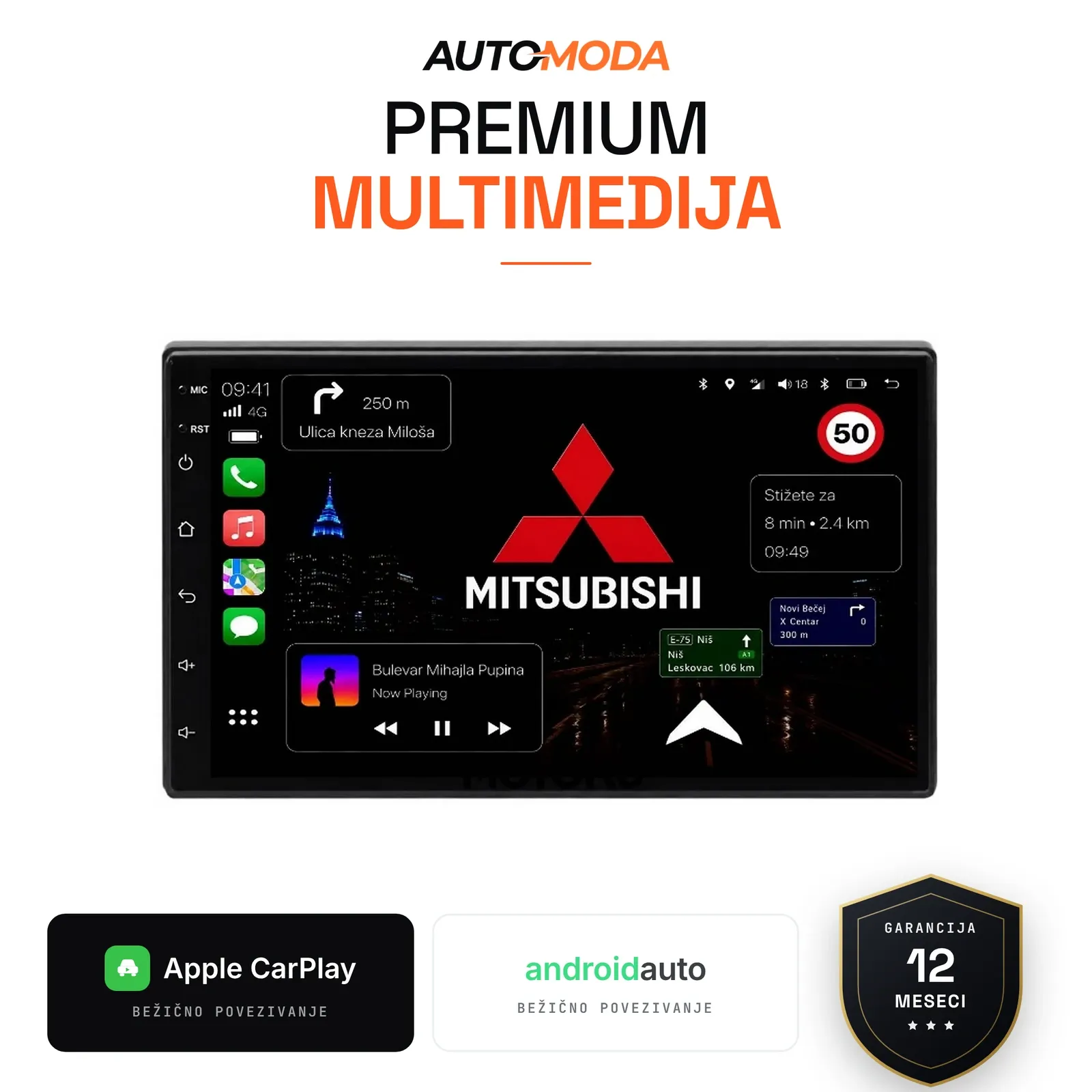 Mitsubishi Pajero multimedija 7"