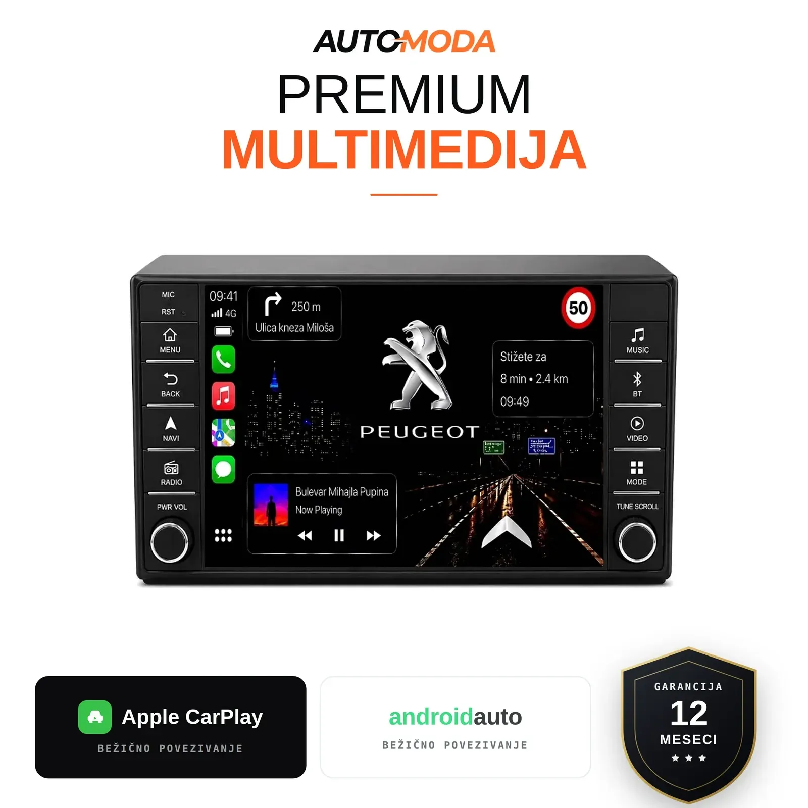 Peugeot Boxer multimedija 10"