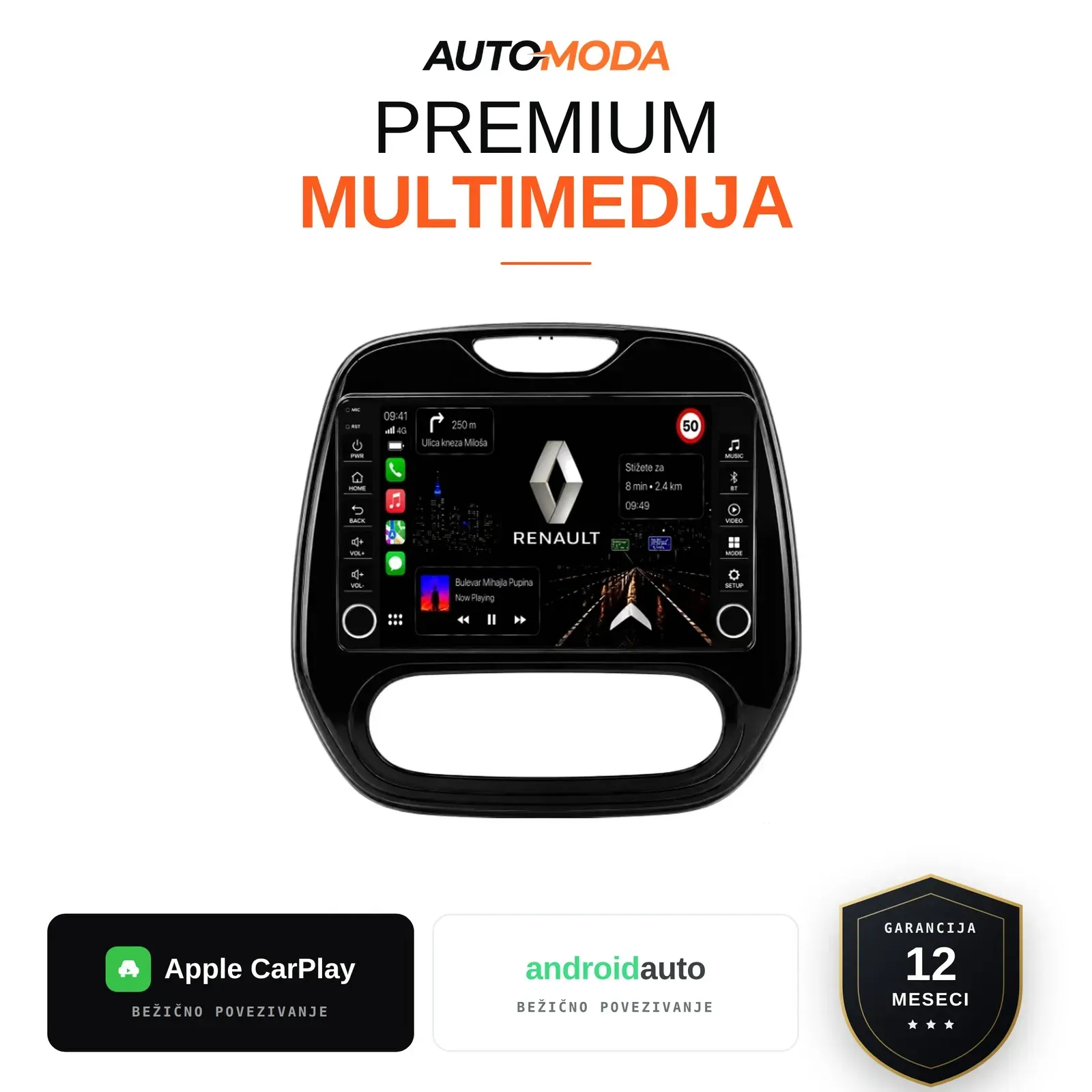 Renault Capture multimedija 10"